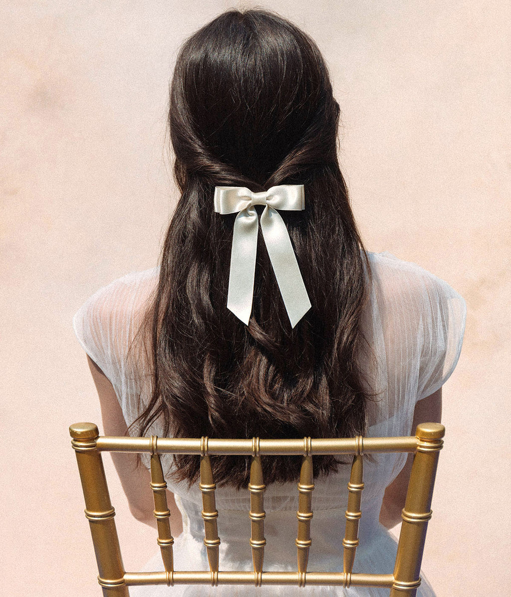 Loren Hope x Bardot Bow Gallery - Silk Hair Bow in Sage