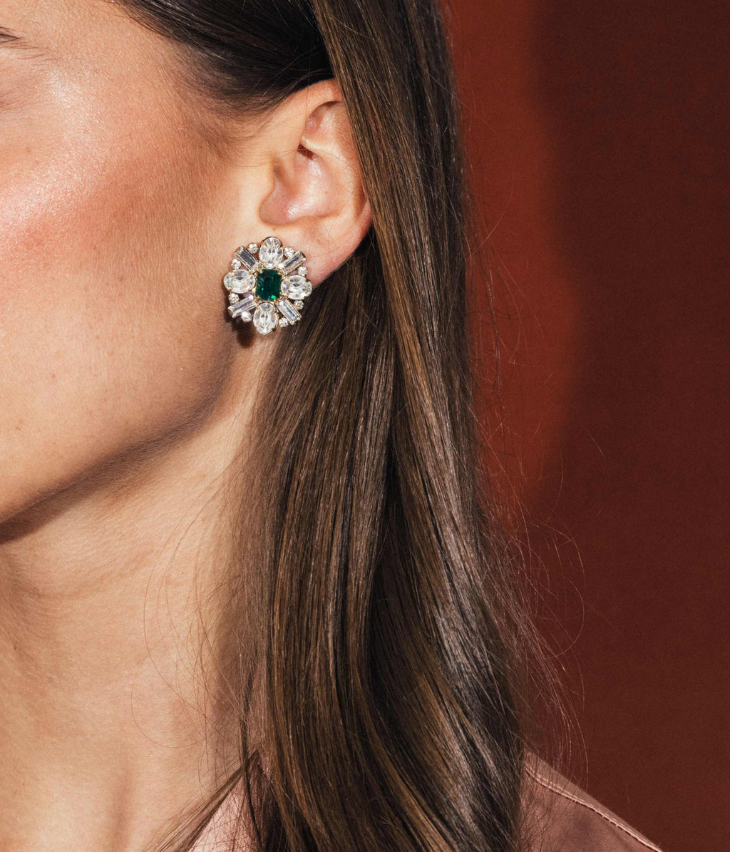 Designer Earrings | Tati Studs in Emerald Loren Hope