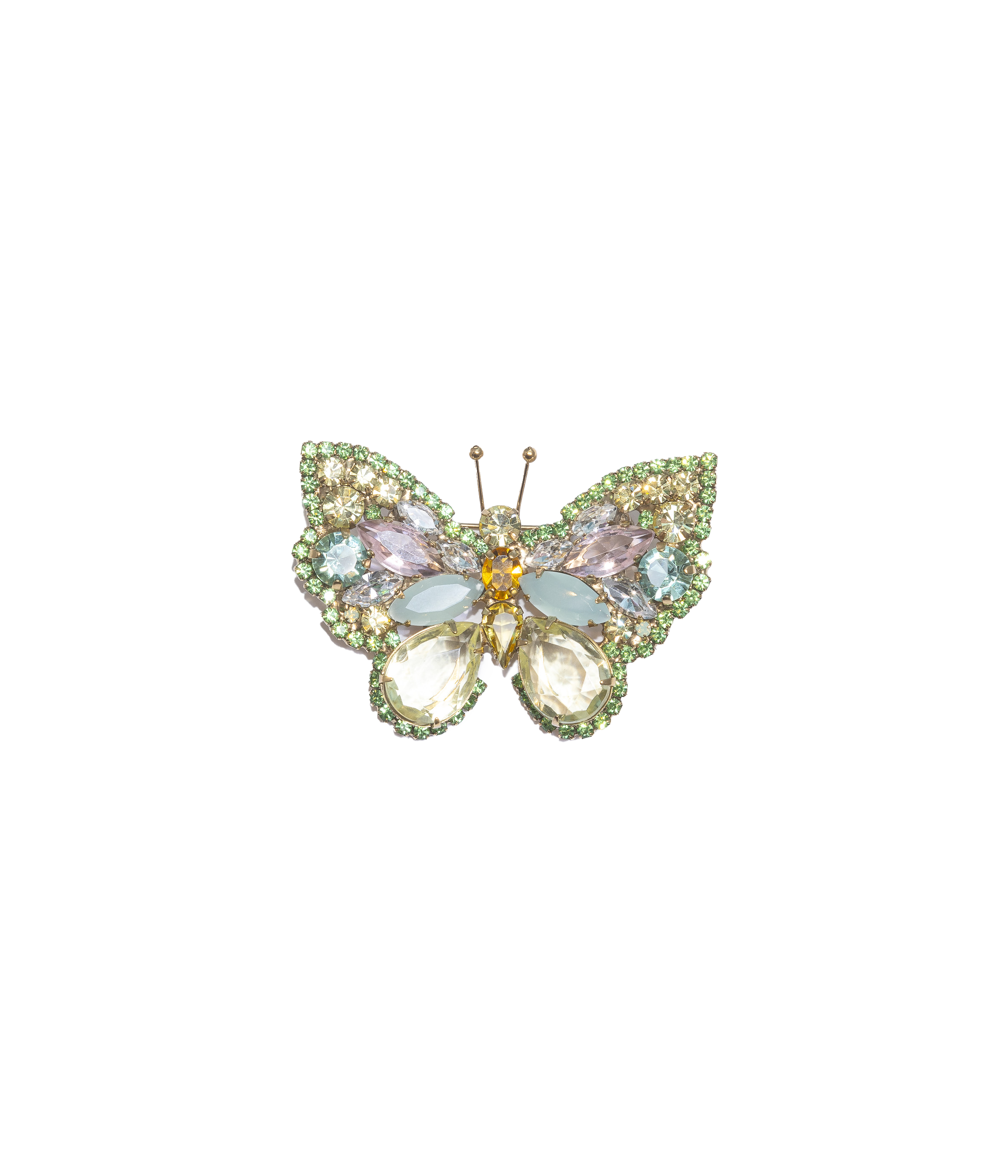 Small Butterfly in Peridot / Aqua / Jonquil