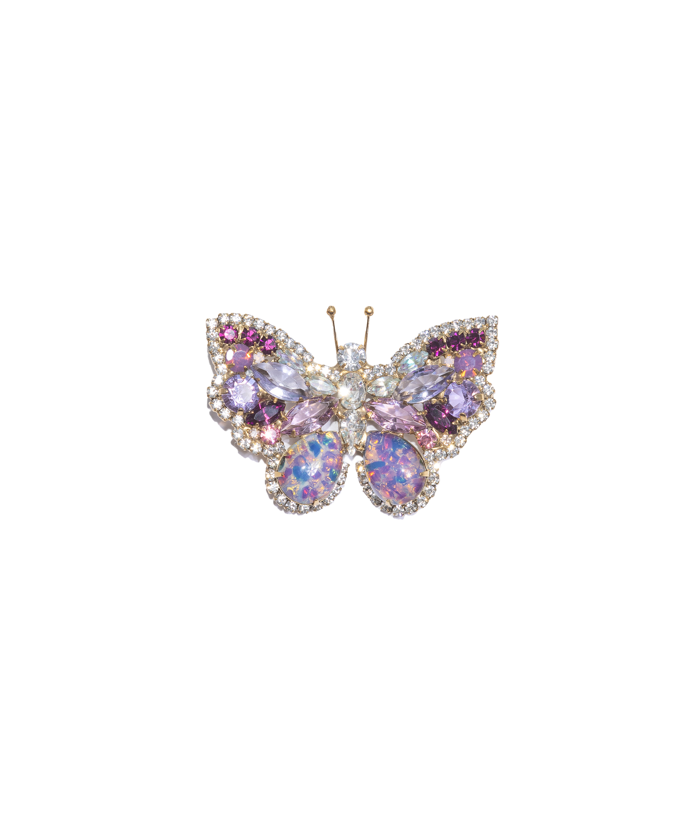 Small Butterfly in Crystal / Amethyst / Pink Opal