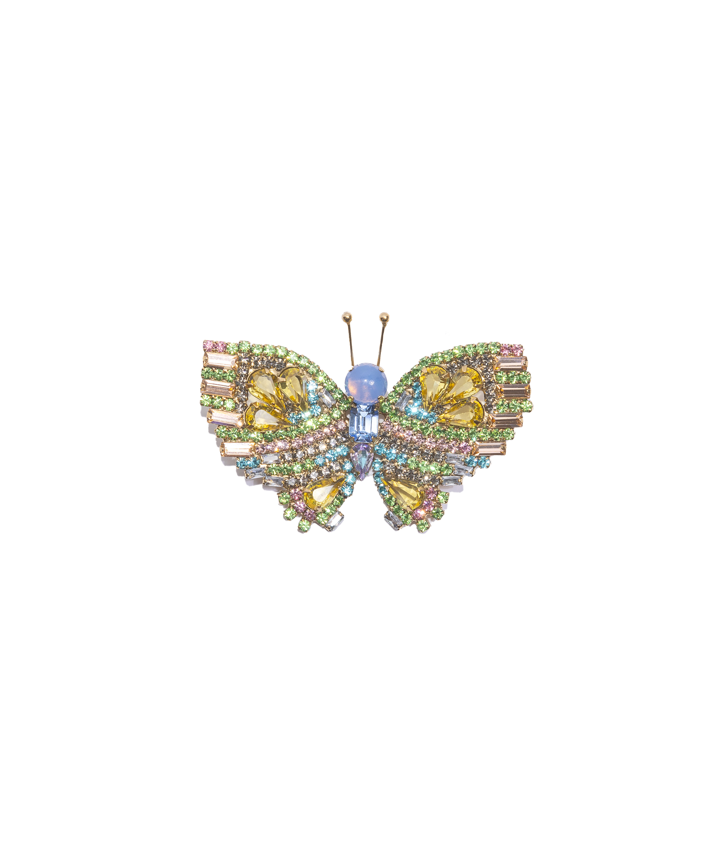 Small Butterfly in Peridot / Light Topaz / Aqua