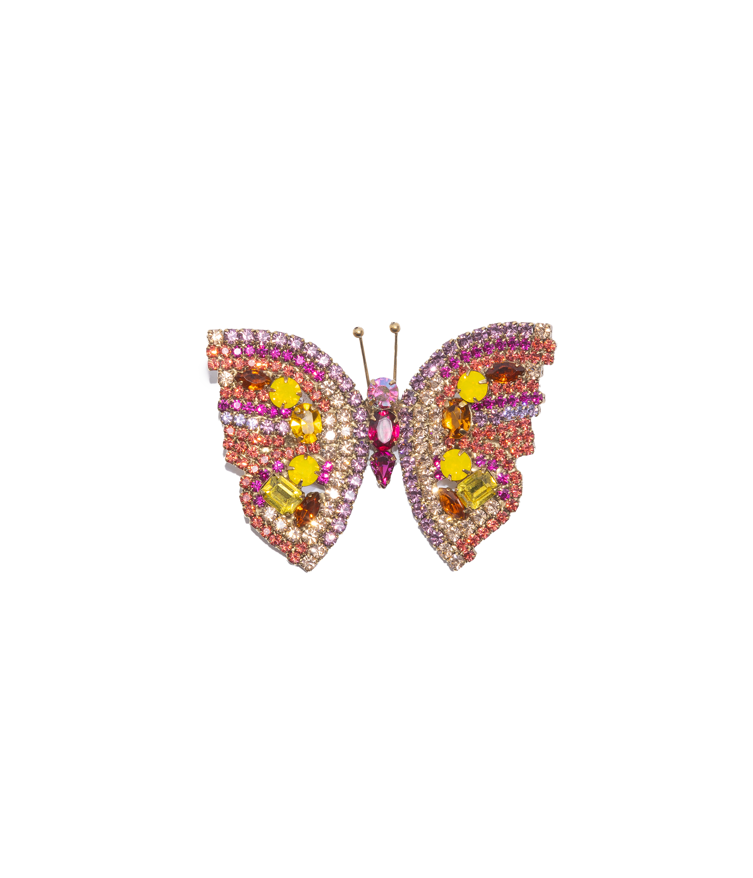 Small Butterfly in Yellow Opal / Rose / Fuchsia