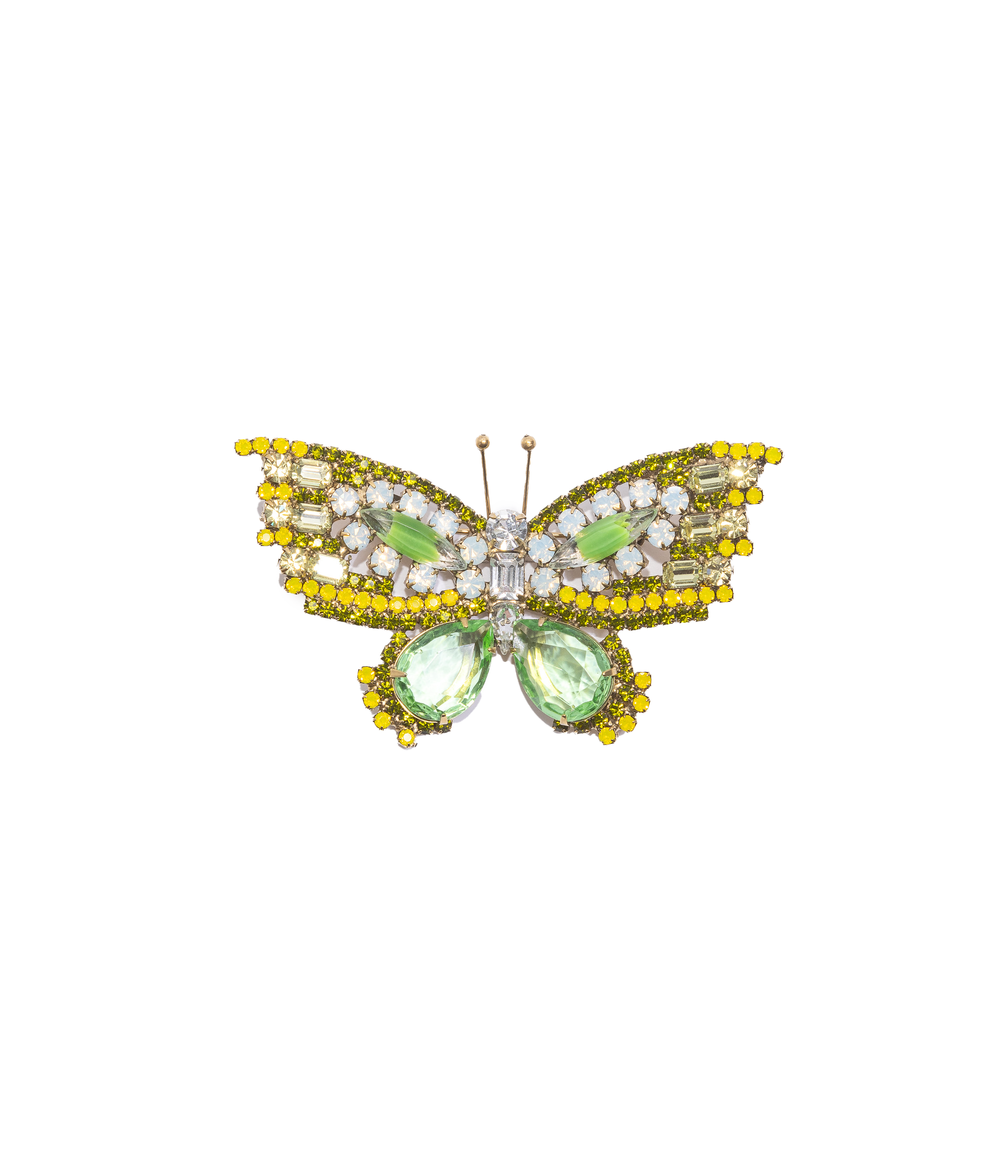 Medium Butterfly in Yellow Opal / Peridot / White Opal