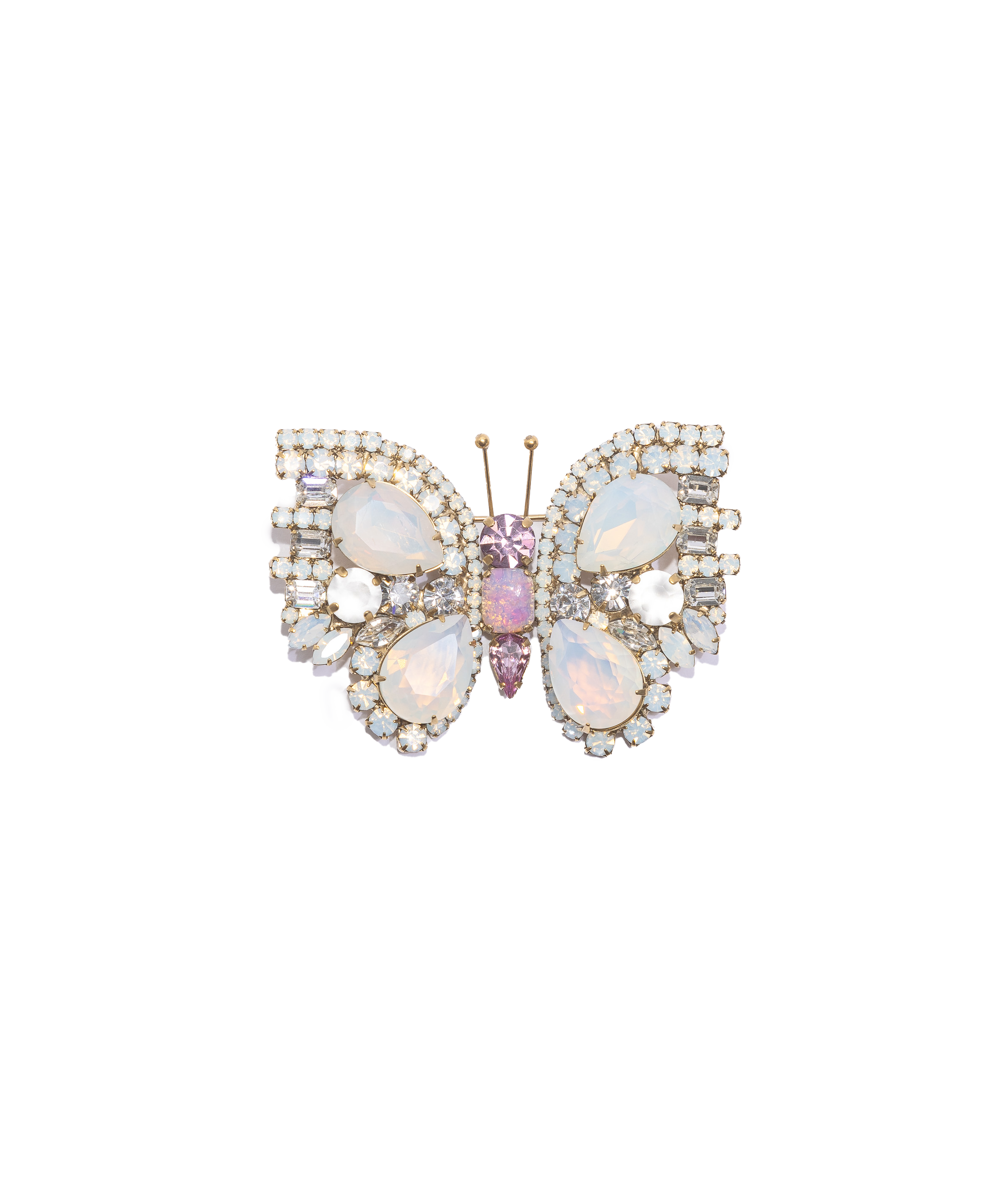 Medium Butterfly in White Opal / Light Amethyst