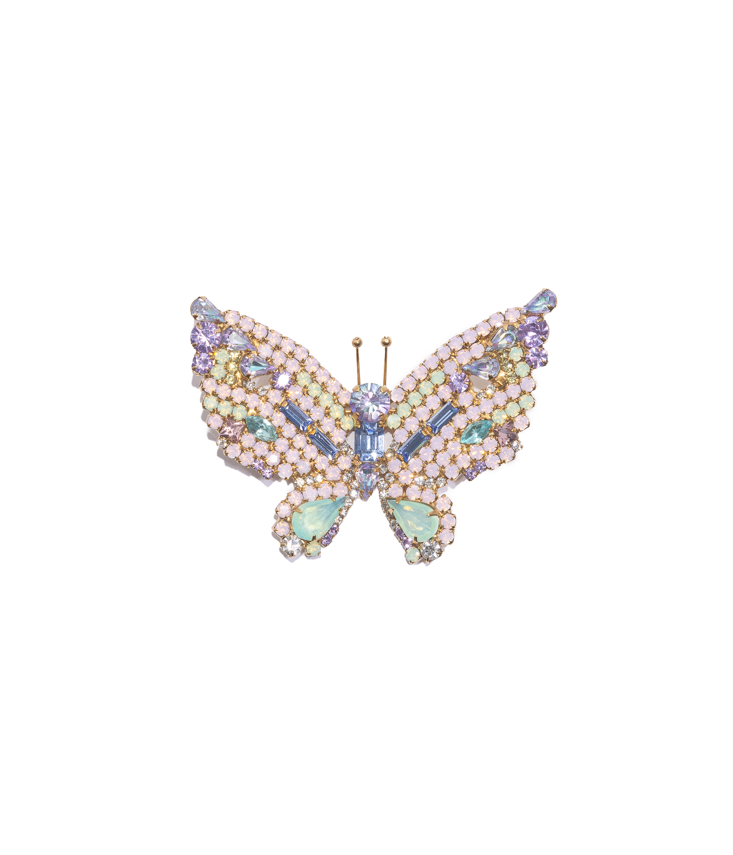 Medium Butterfly in Rose Opal / Green Opal / Light Sapphire