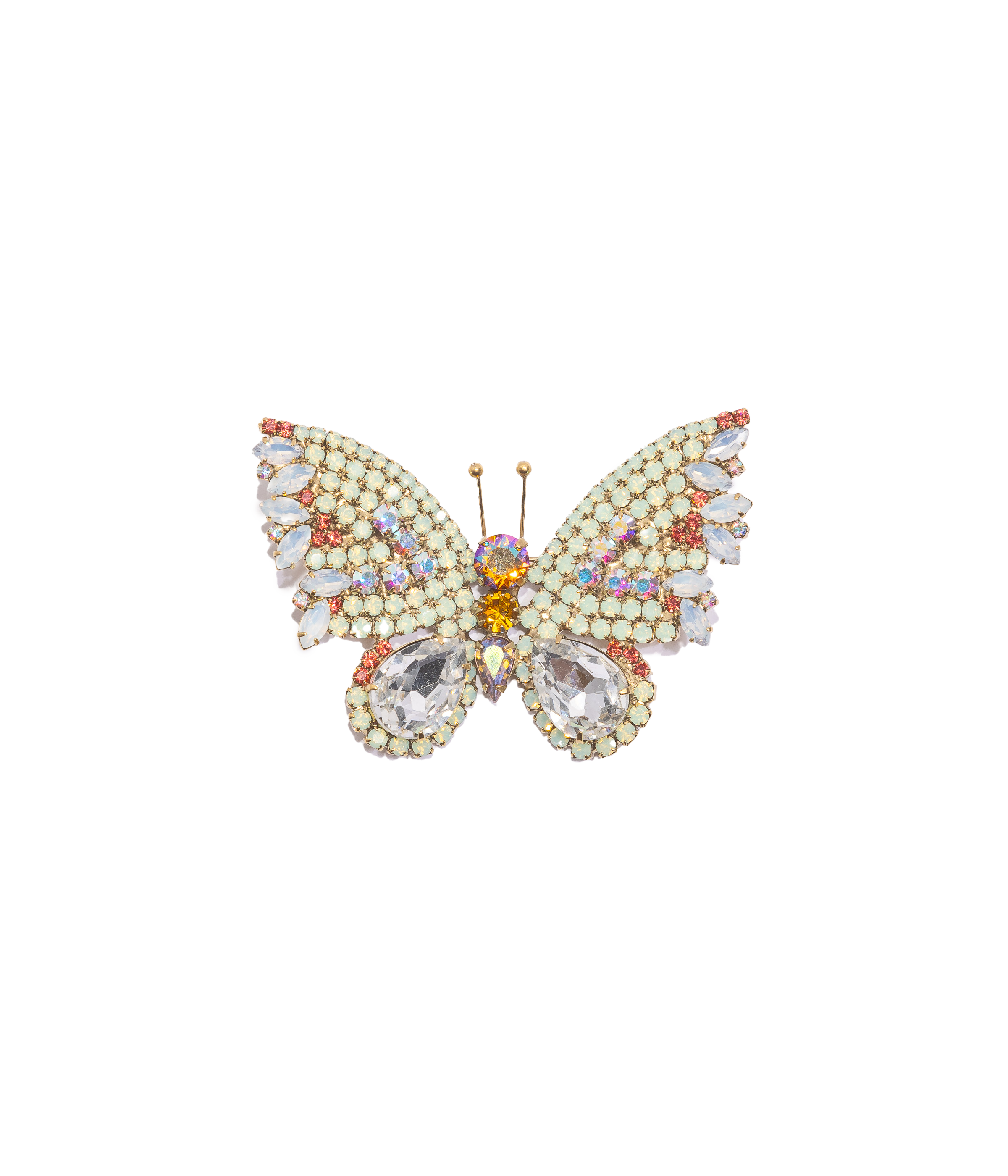 Medium Butterfly in Chrysolite Opal / White Opal / Topaz