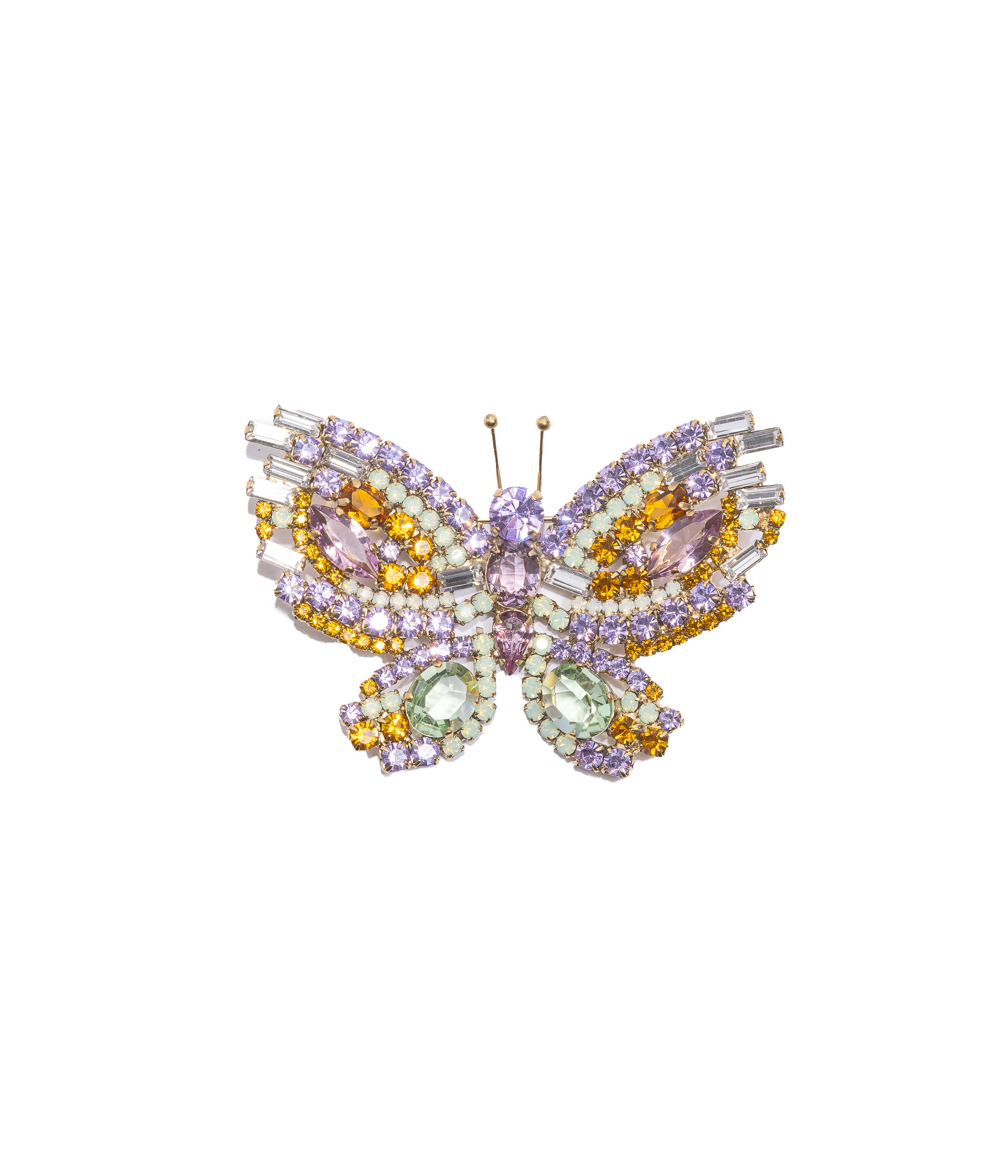 Large Butterfly in Violet / Topaz / Chrysolite