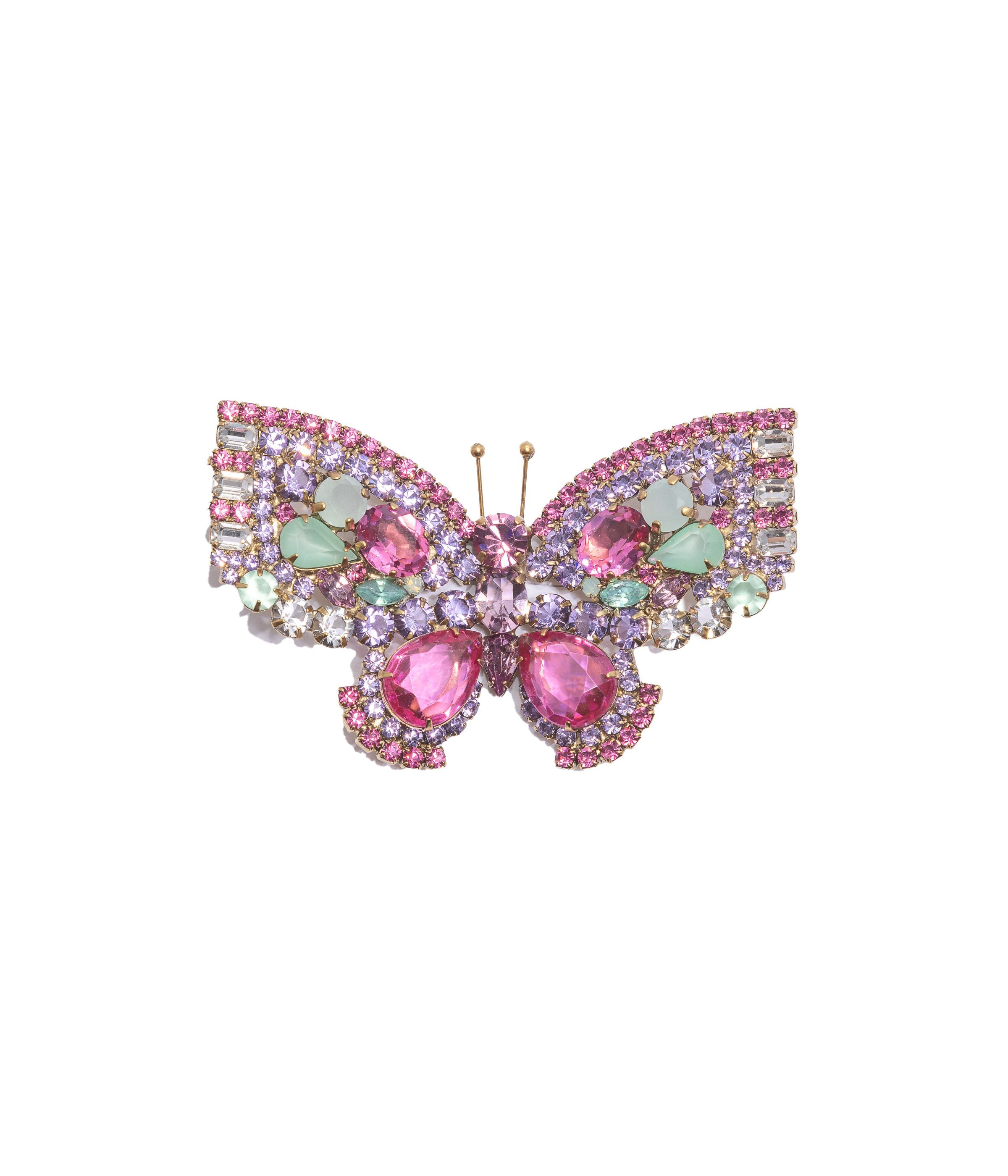 Large Butterfly in Violet / Rose / Green Opal