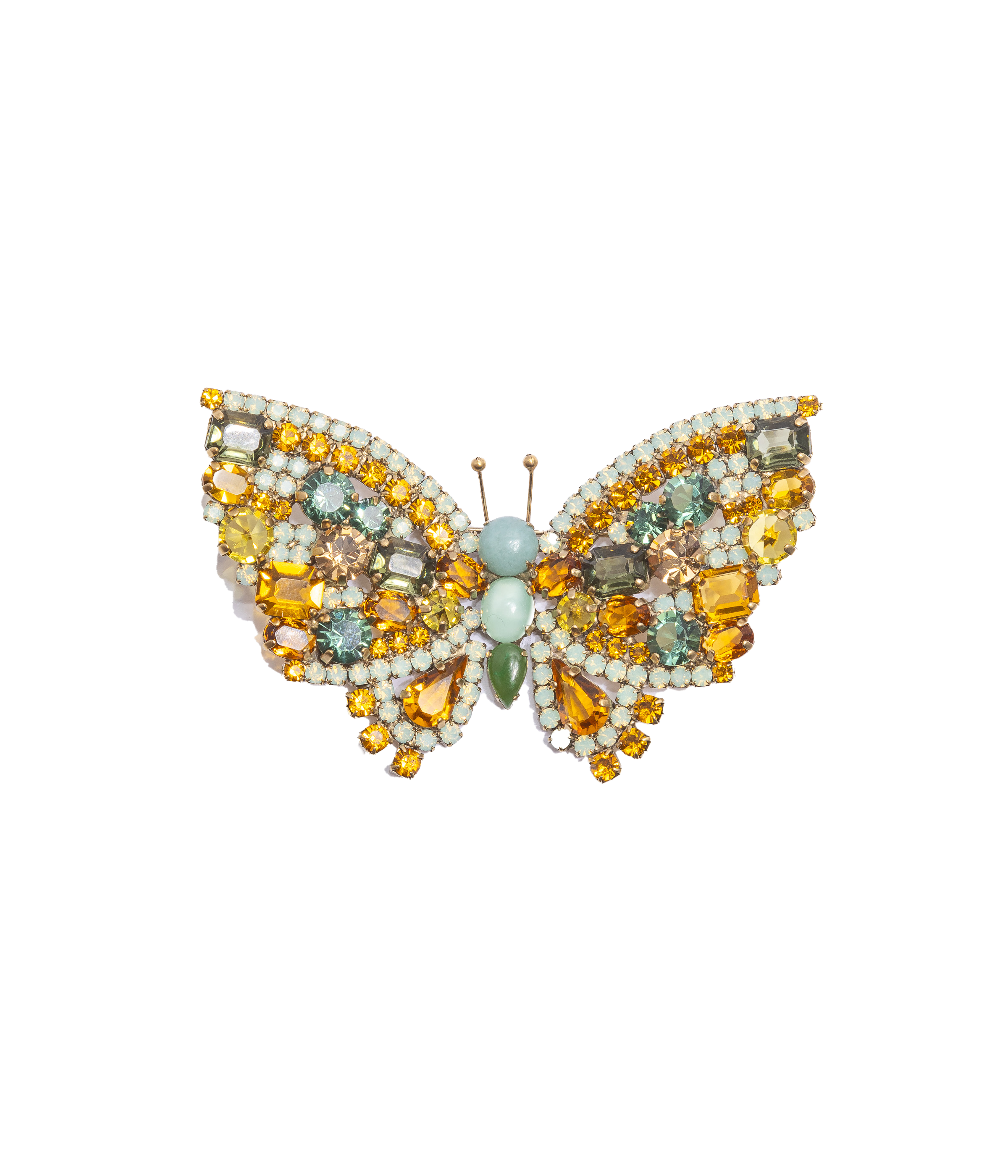 Large Butterfly in Topaz / White Opal / Erinite