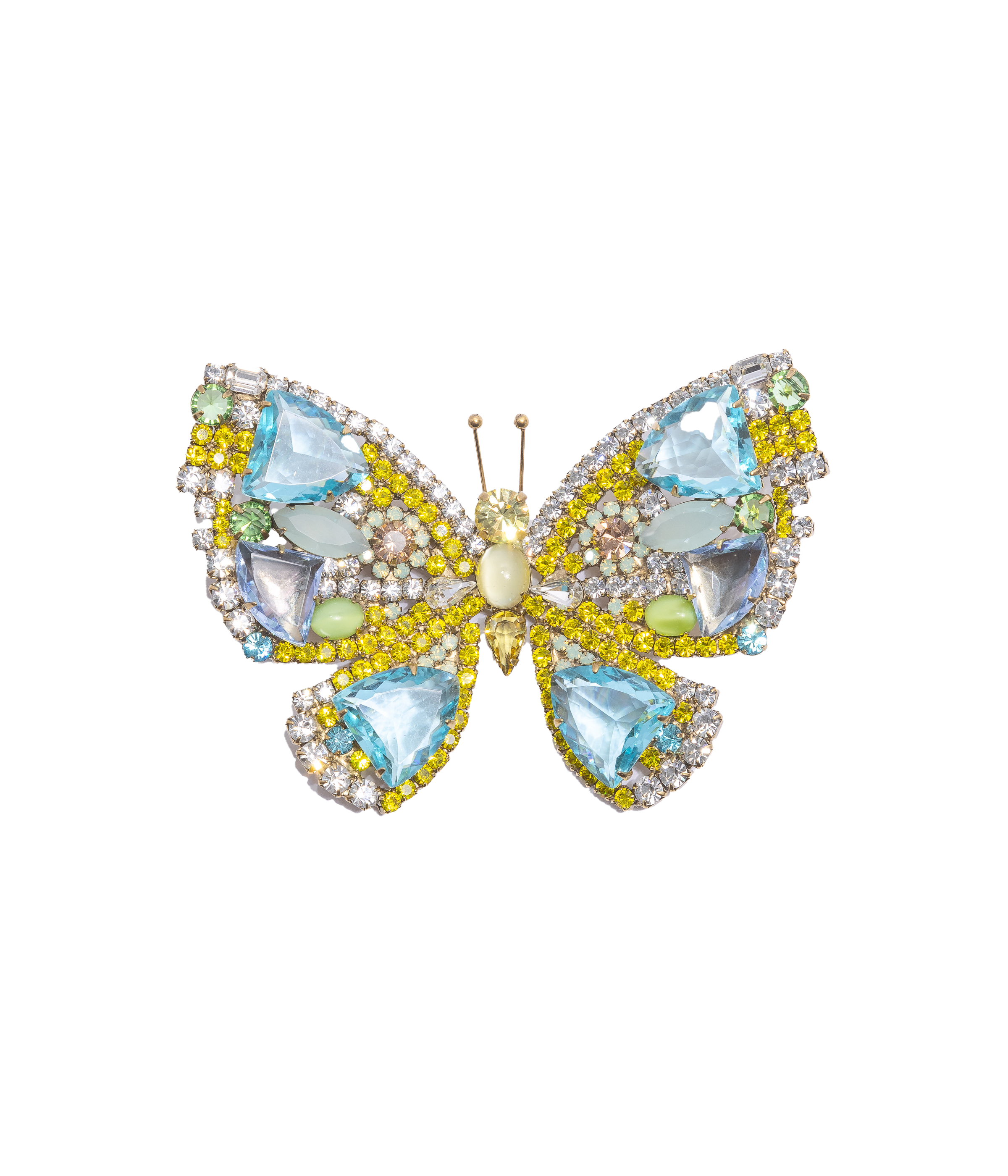 X-Large Butterfly in Aqua / Citrine / Jonquil