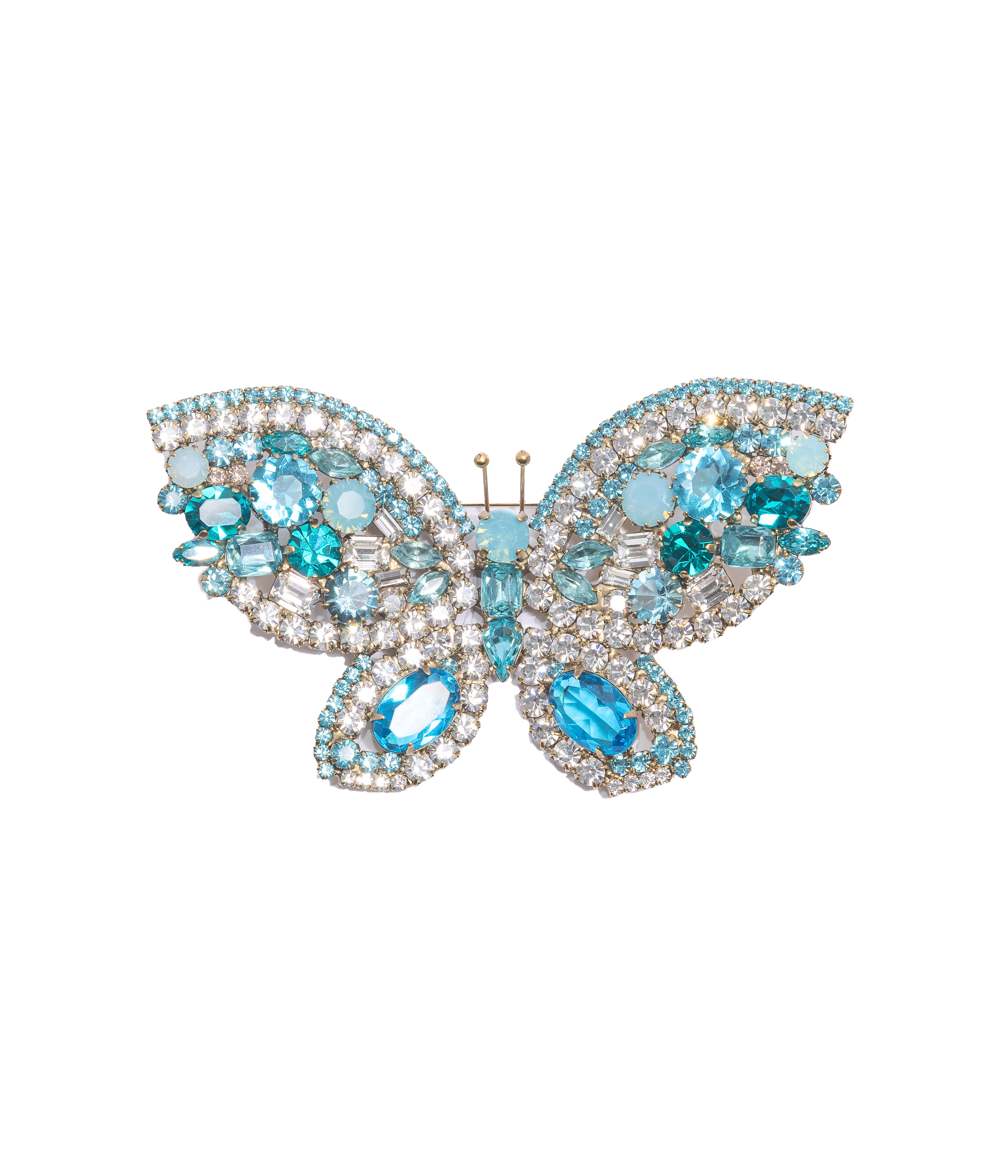 X-Large Butterfly in Aqua / Crystal