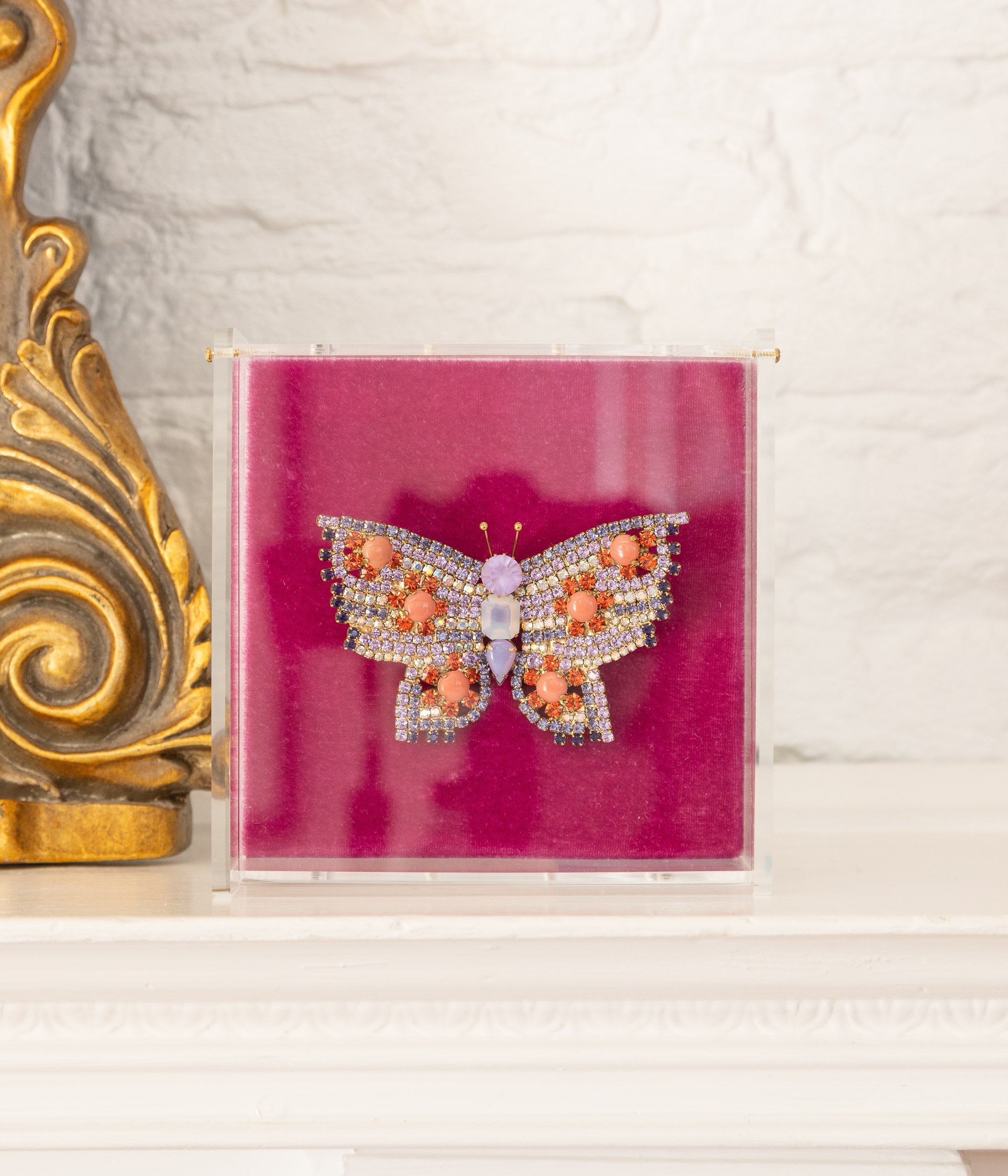 X-Large Butterfly in Violet / Coral / Padparadscha