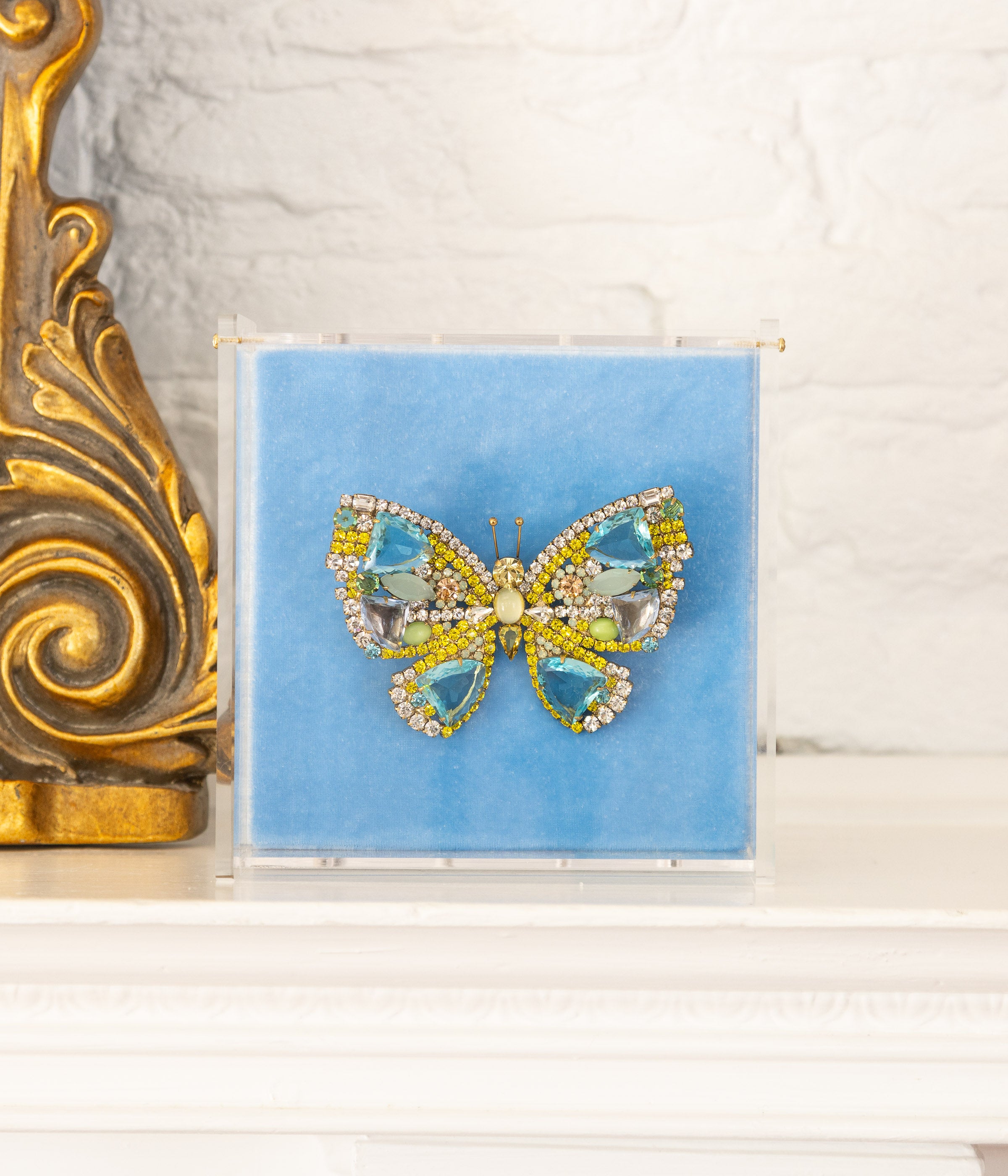 X-Large Butterfly in Aqua / Citrine / Jonquil