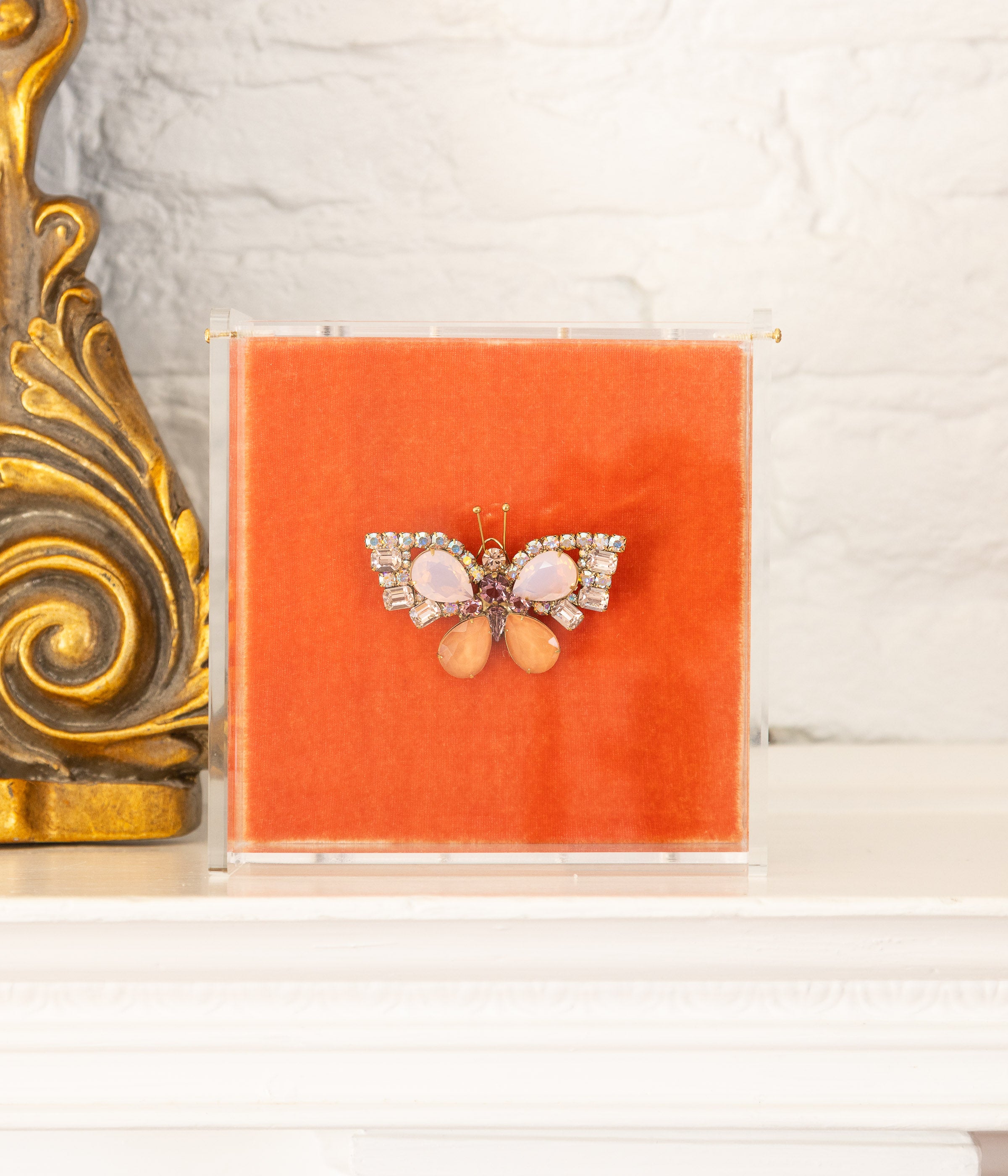 Small Butterfly in Crystal AB / Rose Opal / Apricot