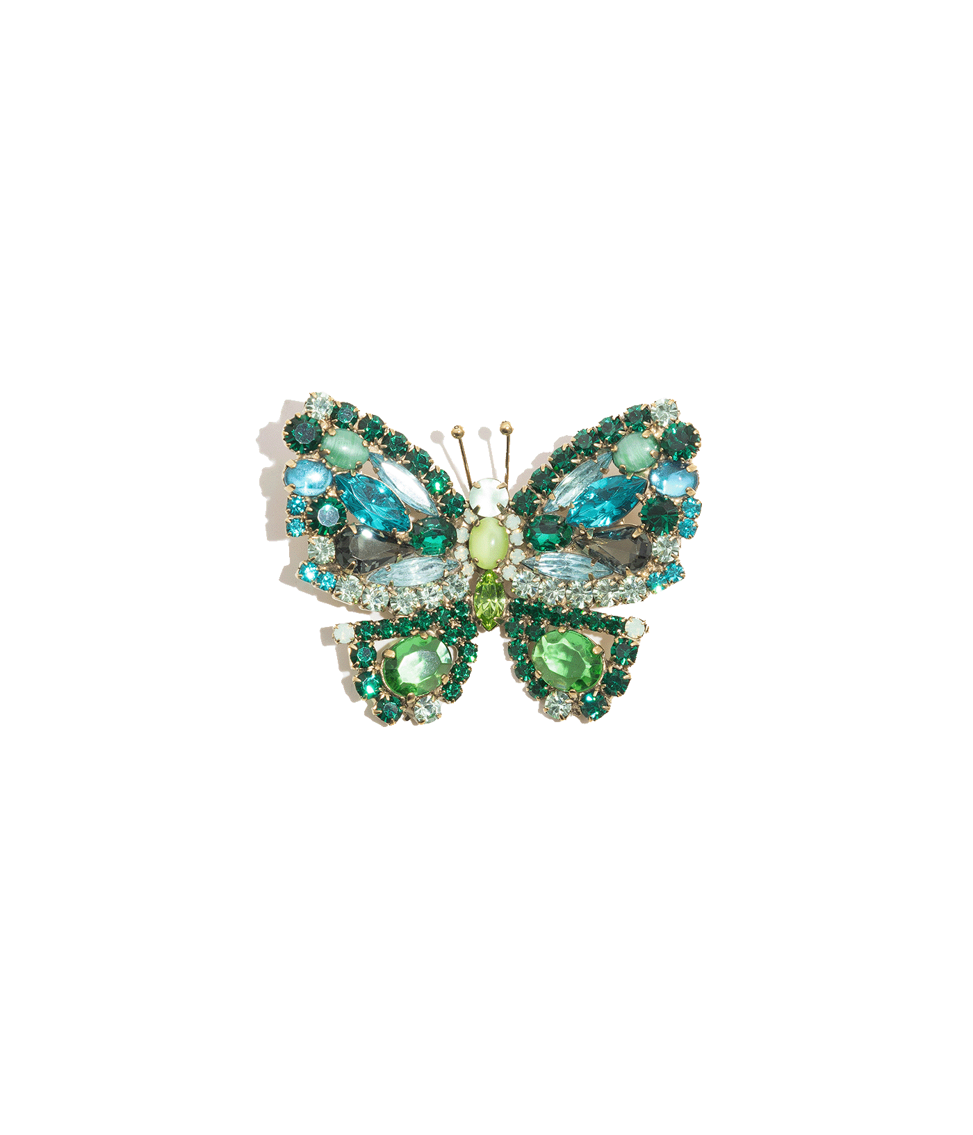 Small Butterfly in Emerald / Peridot / Aqua