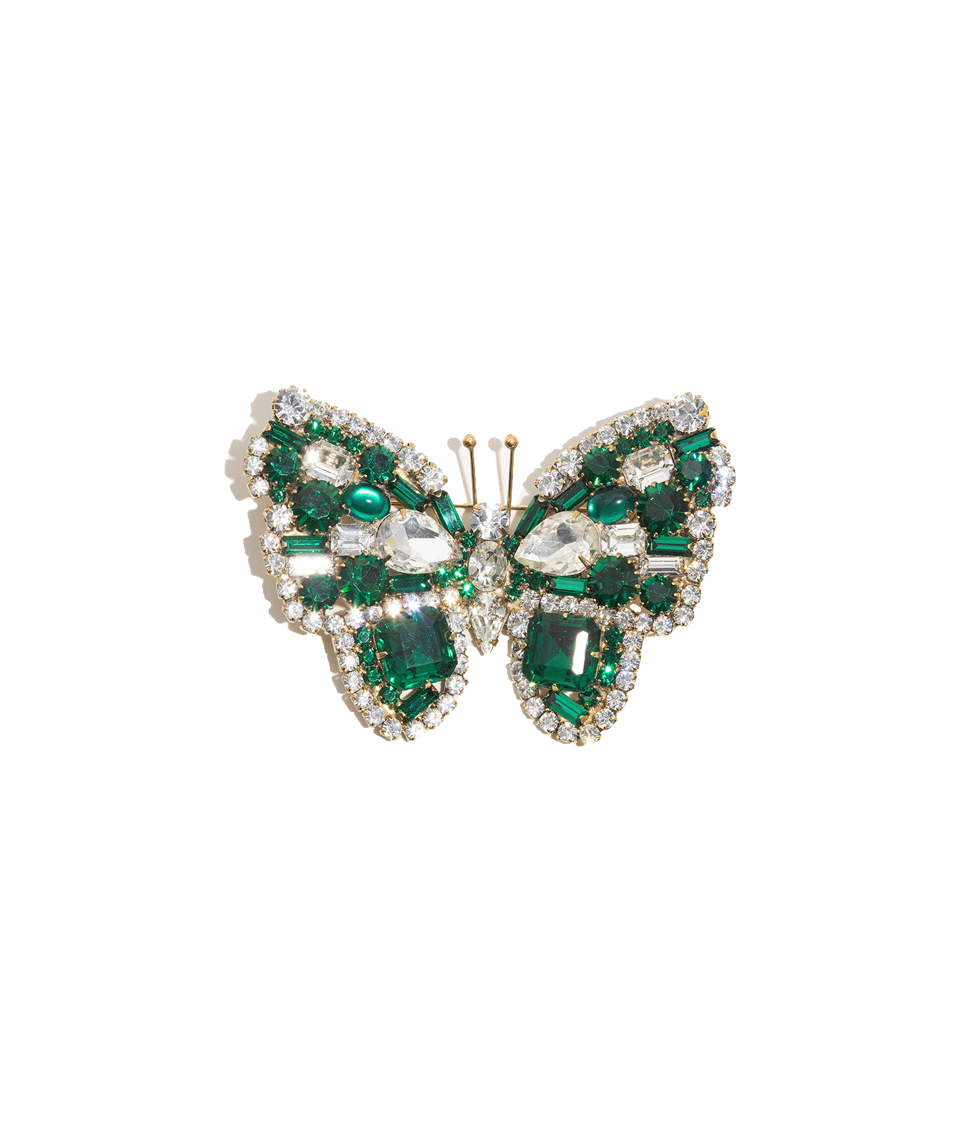 Medium Butterfly in Emerald / Crystal