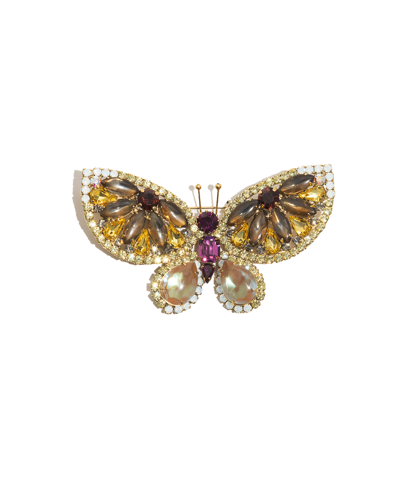 Medium Butterfly in Smoked Topaz / Amethyst / Light Topaz