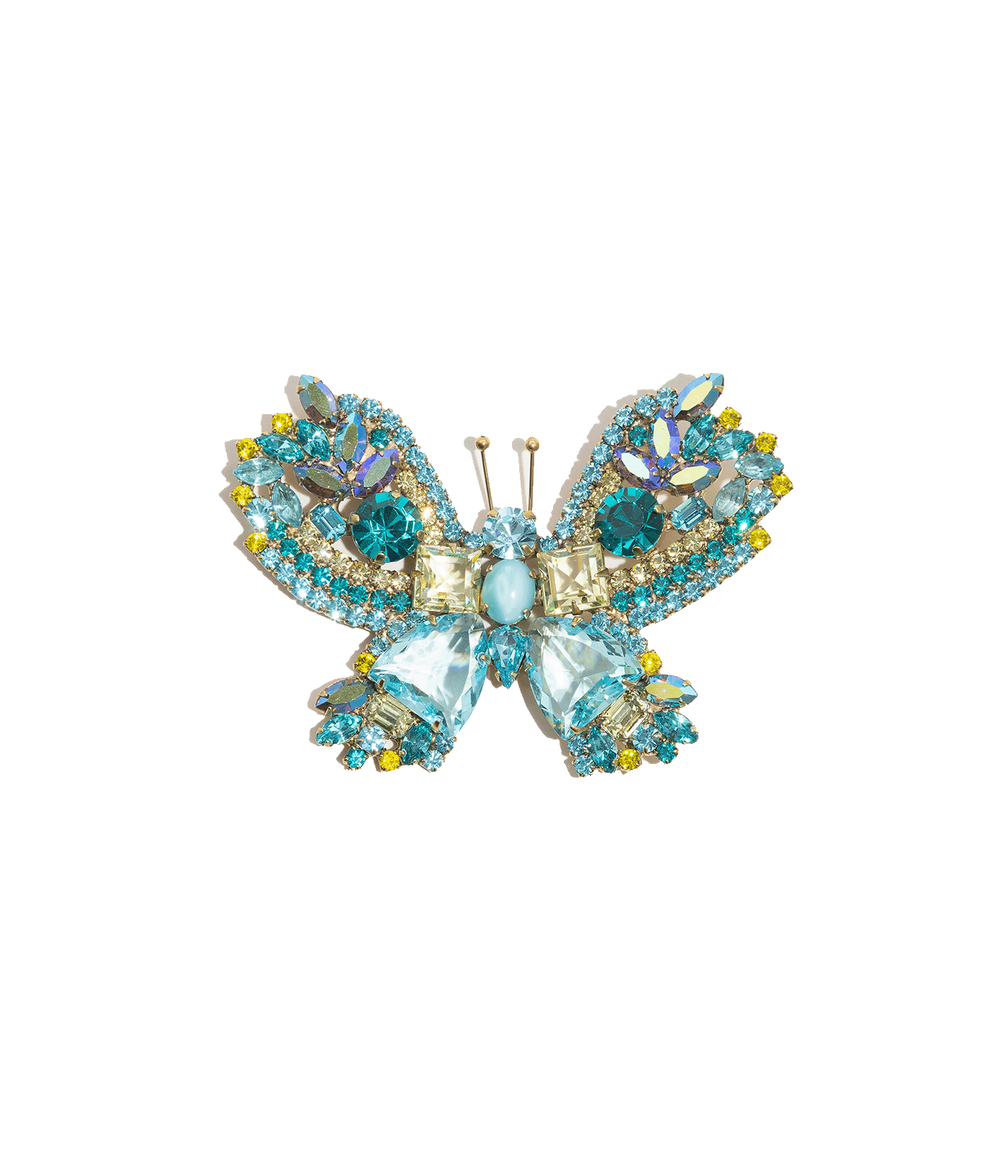 Medium Butterfly in Aqua / Jonquil / Zircon