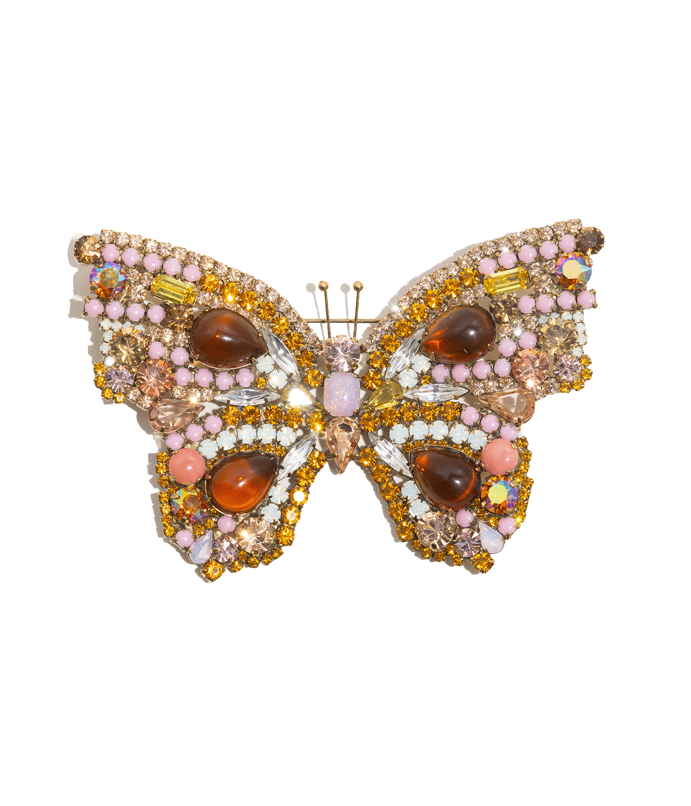 X-Large Butterfly in Light Peach / Smoked Topaz / Crystal