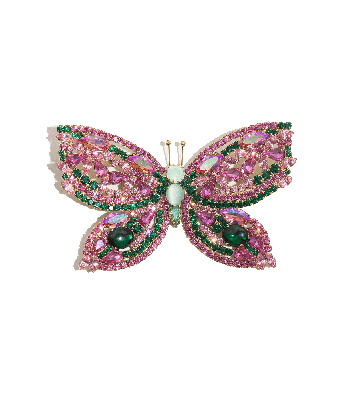 X-Large Butterfly in Rose / Emerald / Rose AB