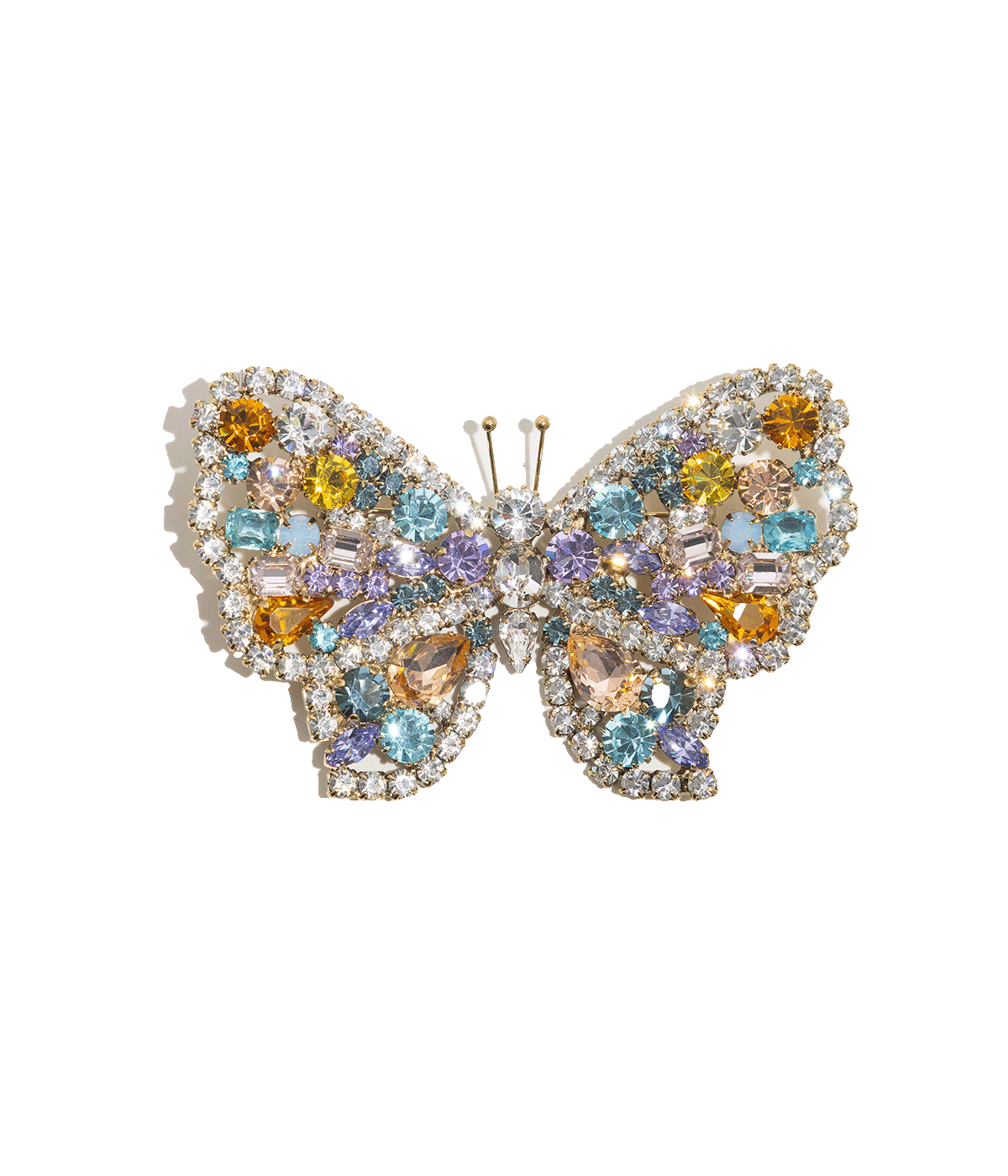 X-Large Butterfly in Violet / Crystal / Aqua Multi