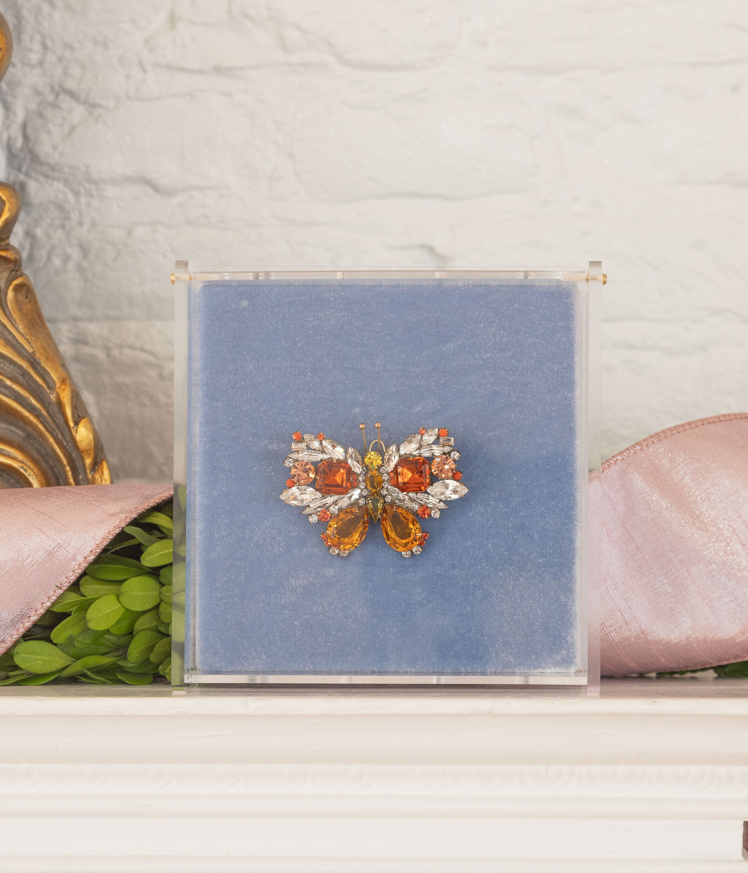 Small Butterfly in Crystal / Topaz / Apricot