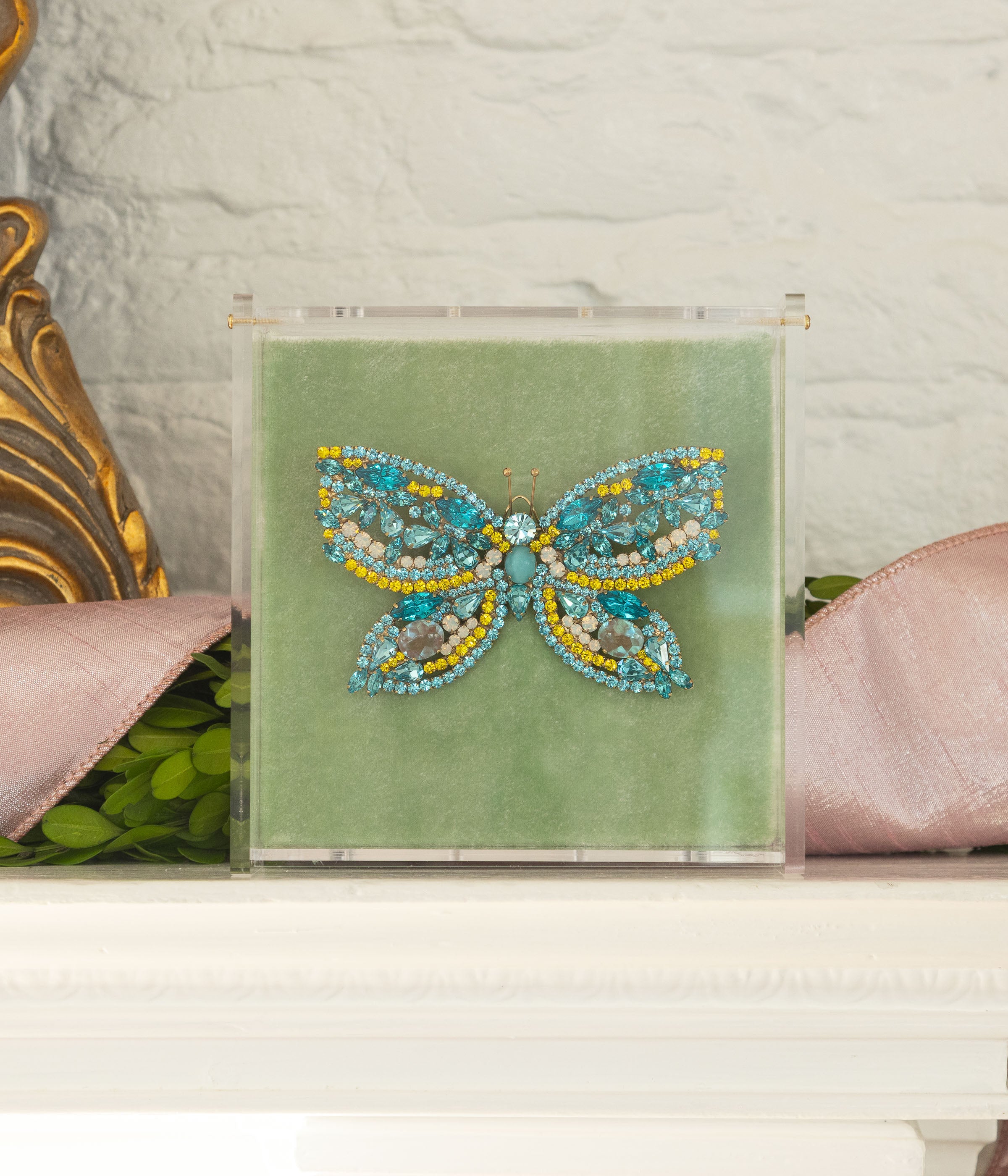 X-Large Butterfly in Aqua / Citrine / White Opal