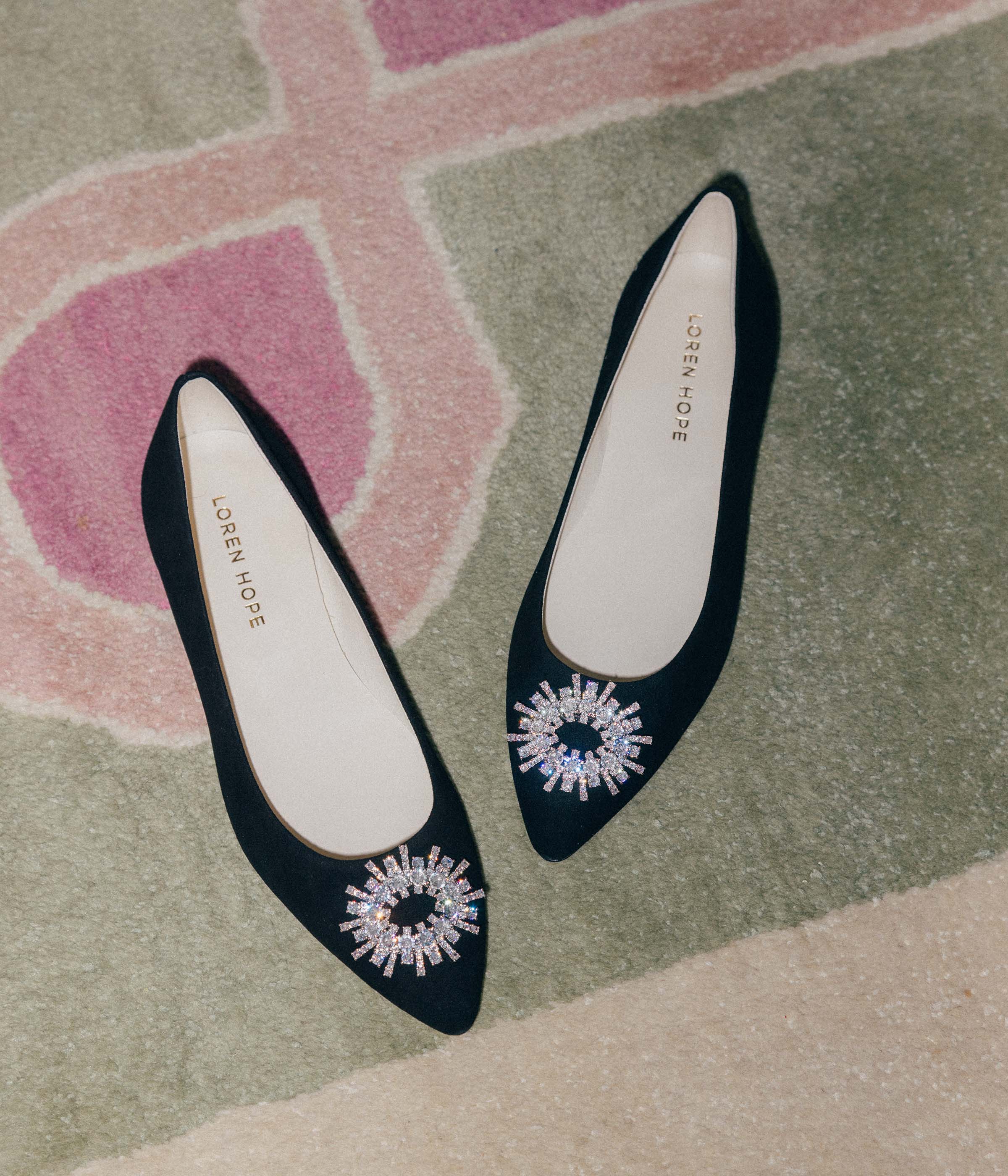 Stevie Ballerina Flats in Black Suede