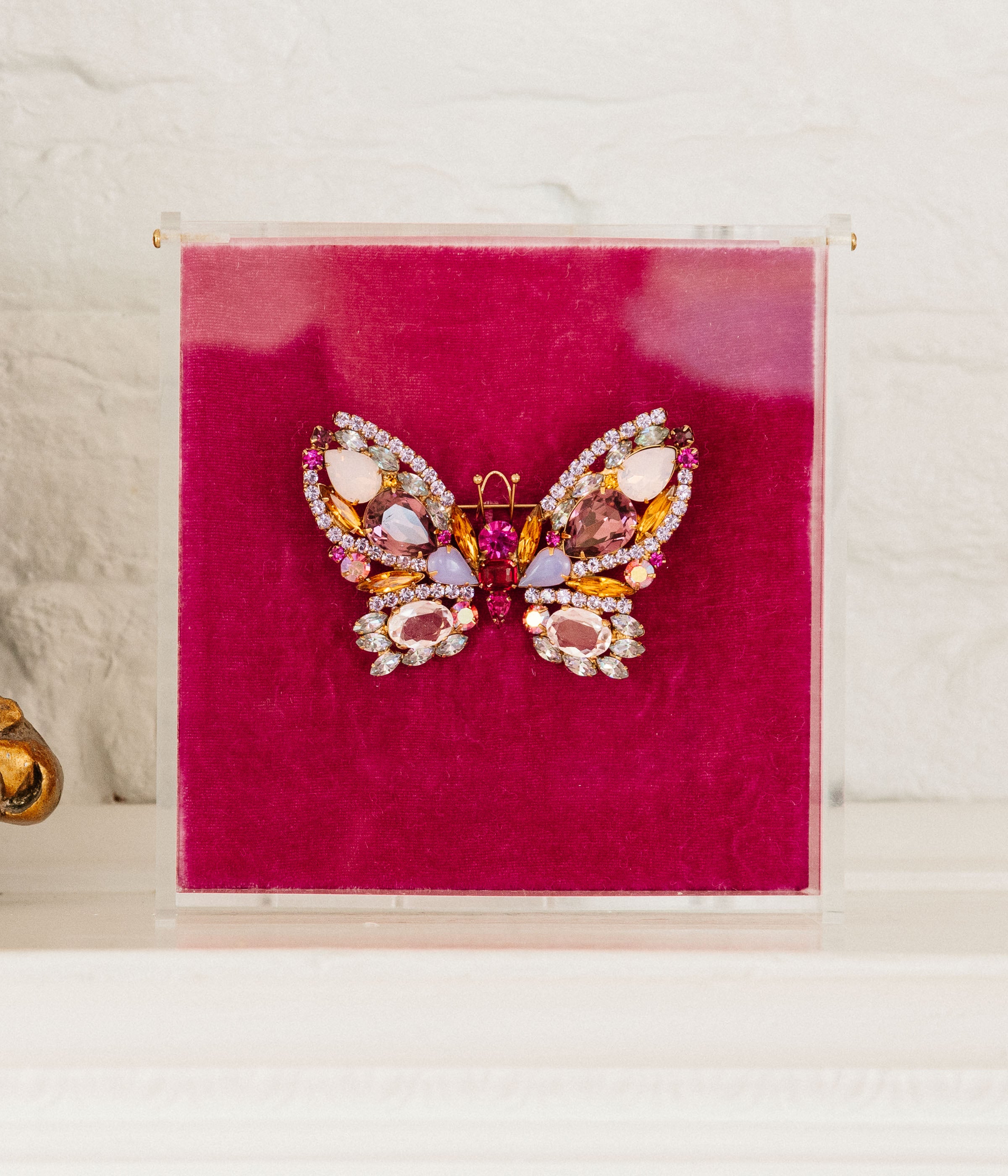 Large Butterfly in Rose Opal / Amethyst / Fuchsia