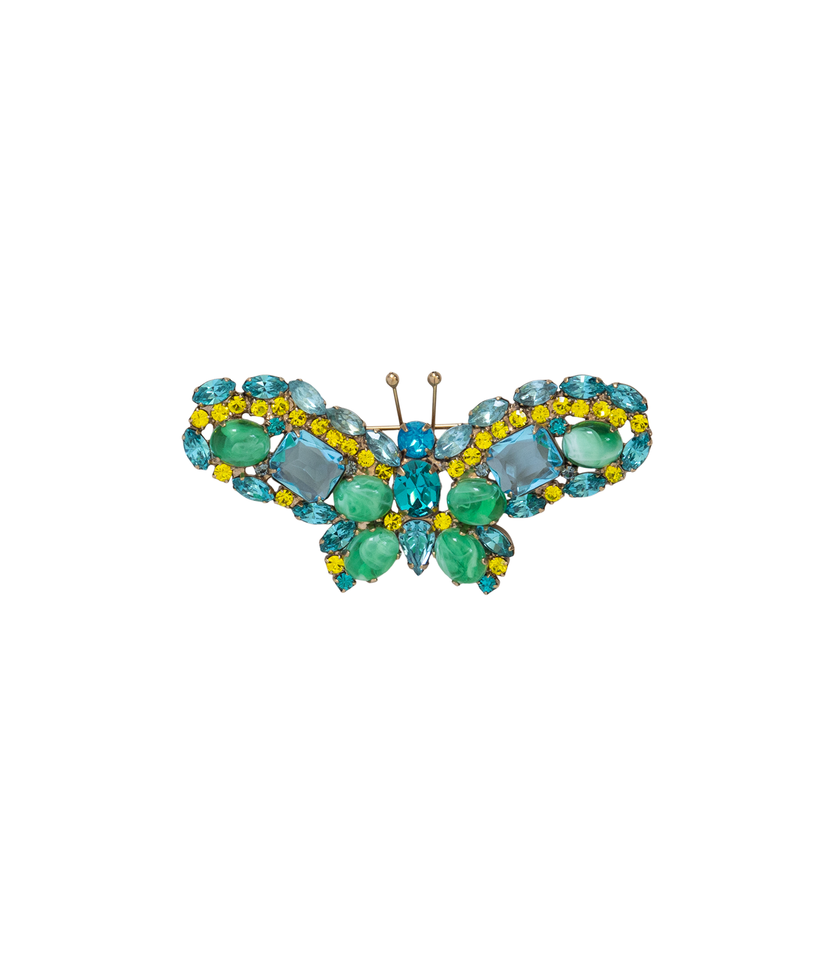 Small Butterfly in Aqua / Citrine / Green