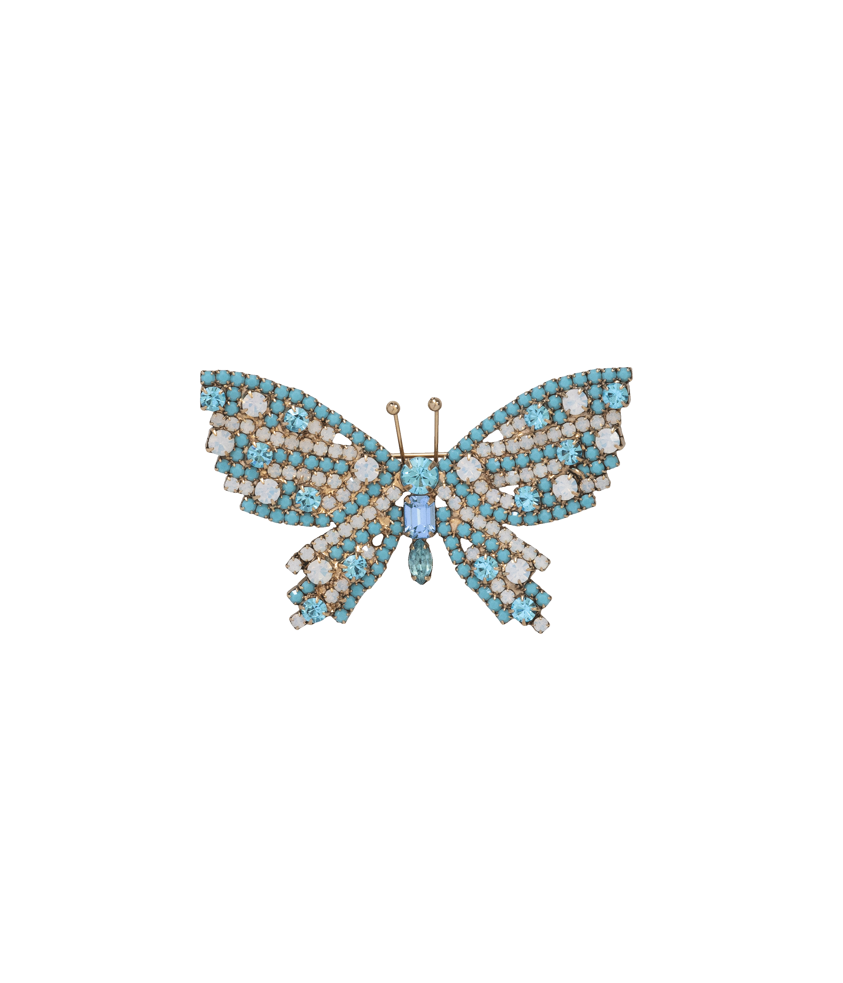 Small Butterfly in Turquoise / White Opal