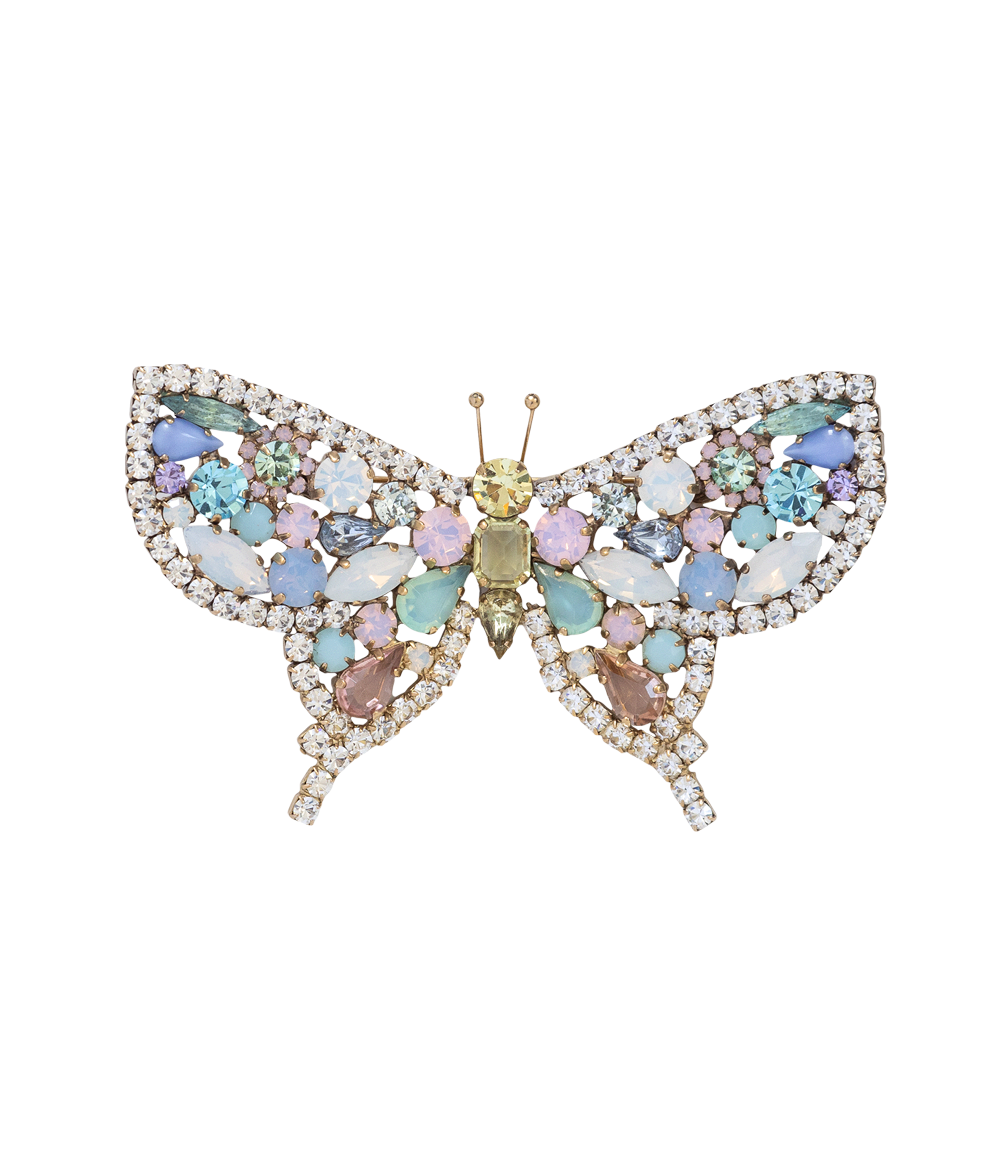 Large Butterfly in Crystal / Aqua / White Opal / Jonquil
