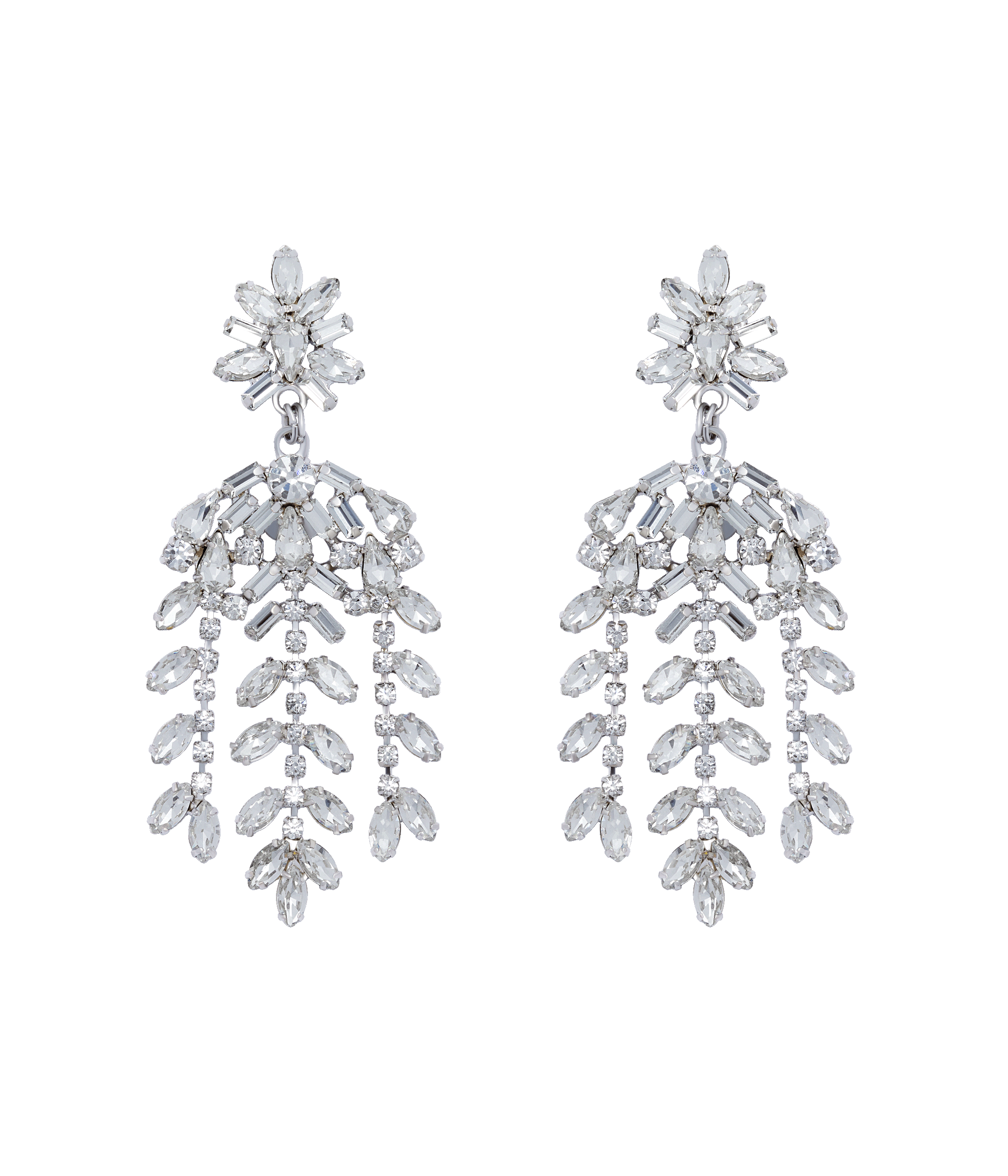 Elena Statement Earrings in Crystal