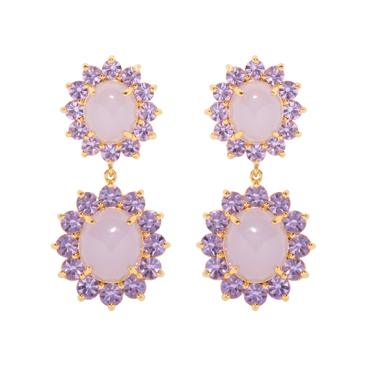 Georgie Drop Earrings in Violet