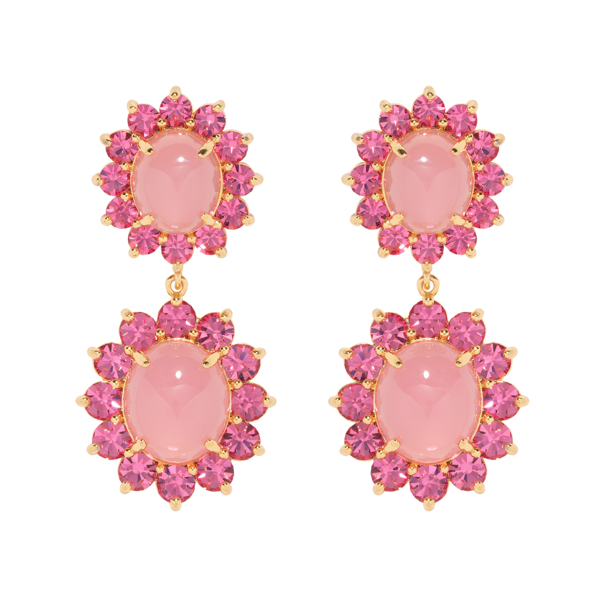 Georgie Drop Earrings in Pink