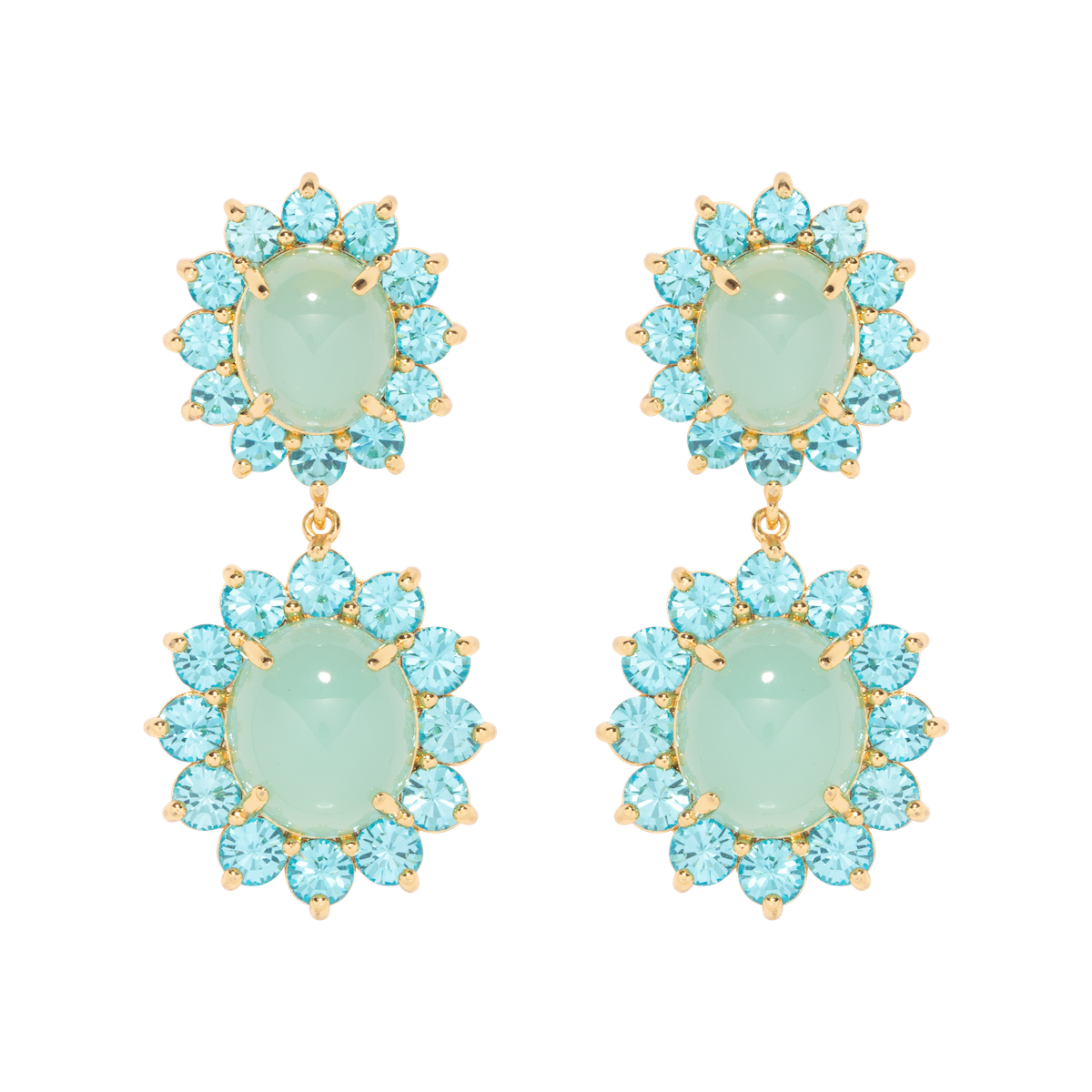 Georgie Drop Earrings in Aqua