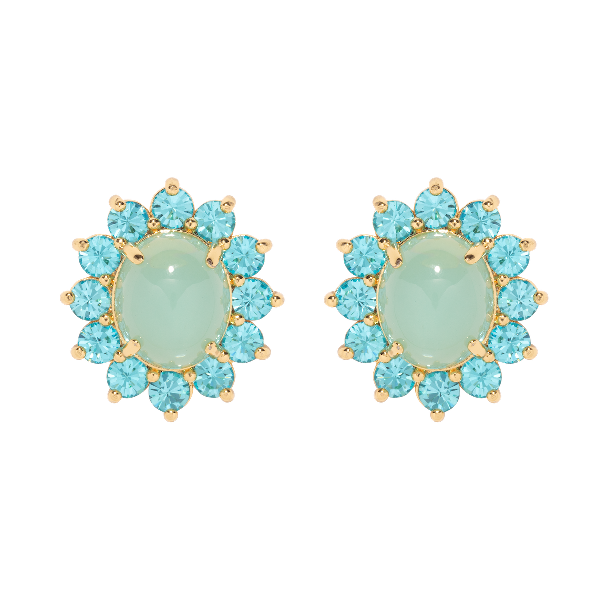 Georgie Stud Earrings in Aqua