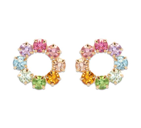 Kaleidoscope Rainbow Hoop Earrings