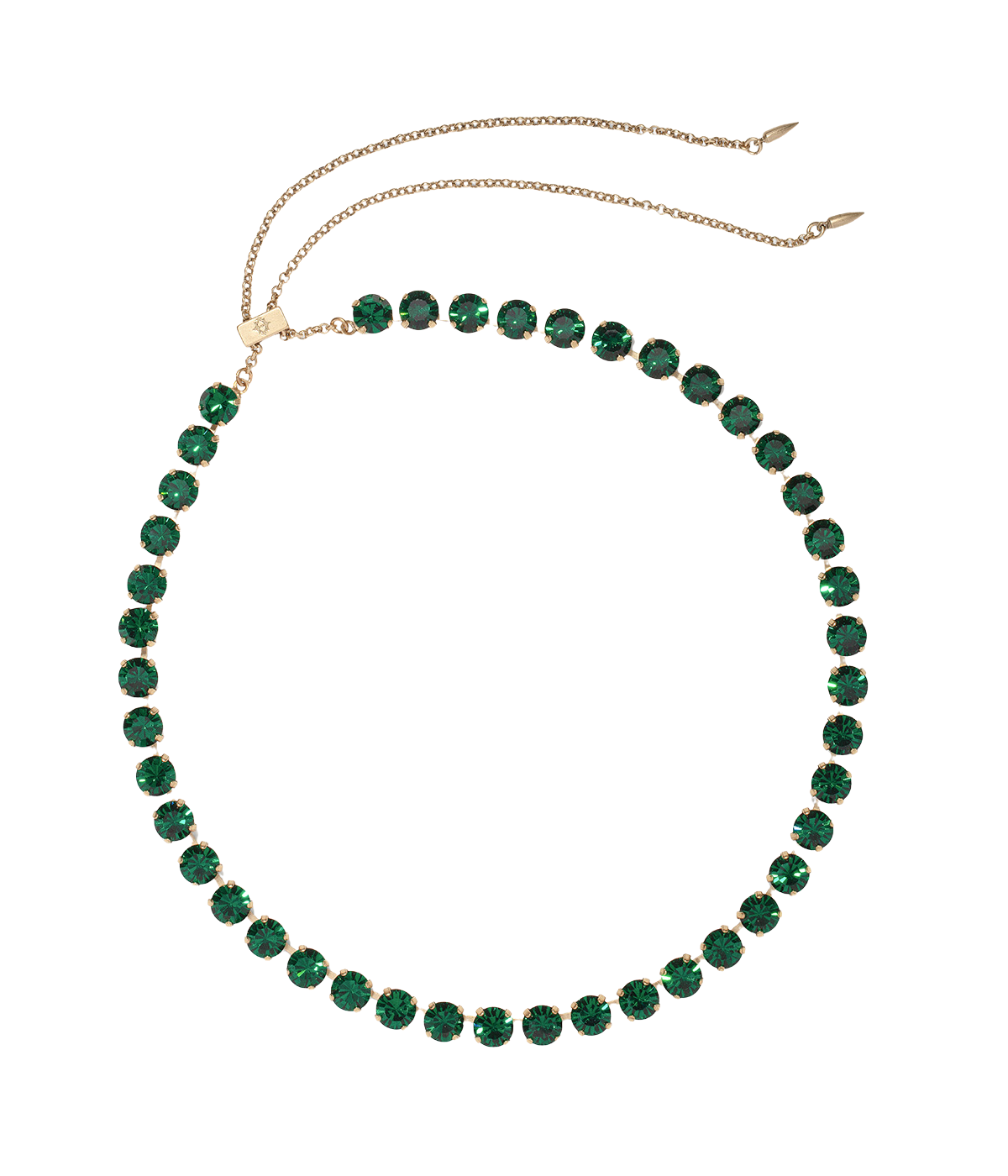 Arista Slider Necklace in Emerald