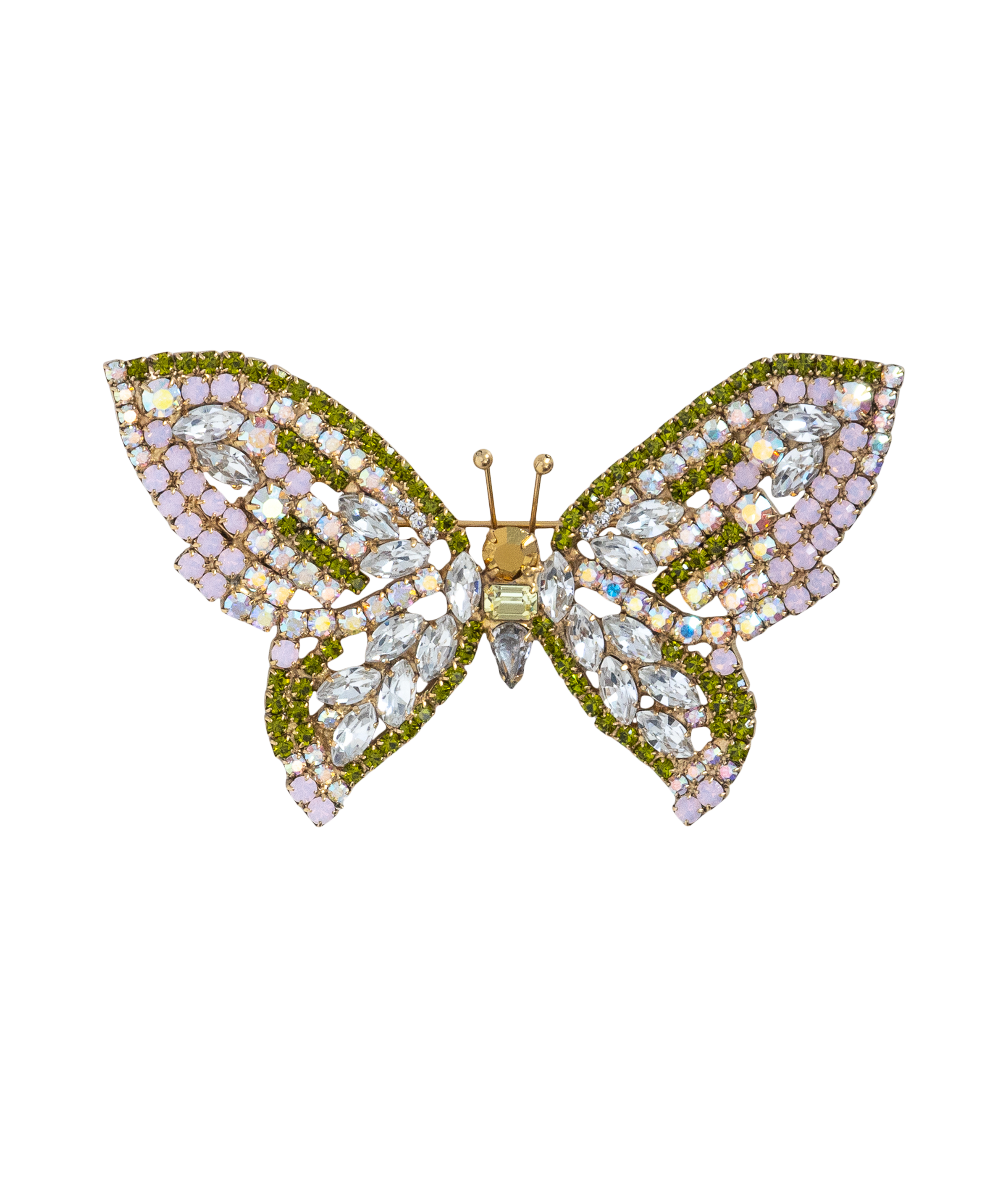 Medium Butterfly in Crystal AB / Olivine / Rose Opal