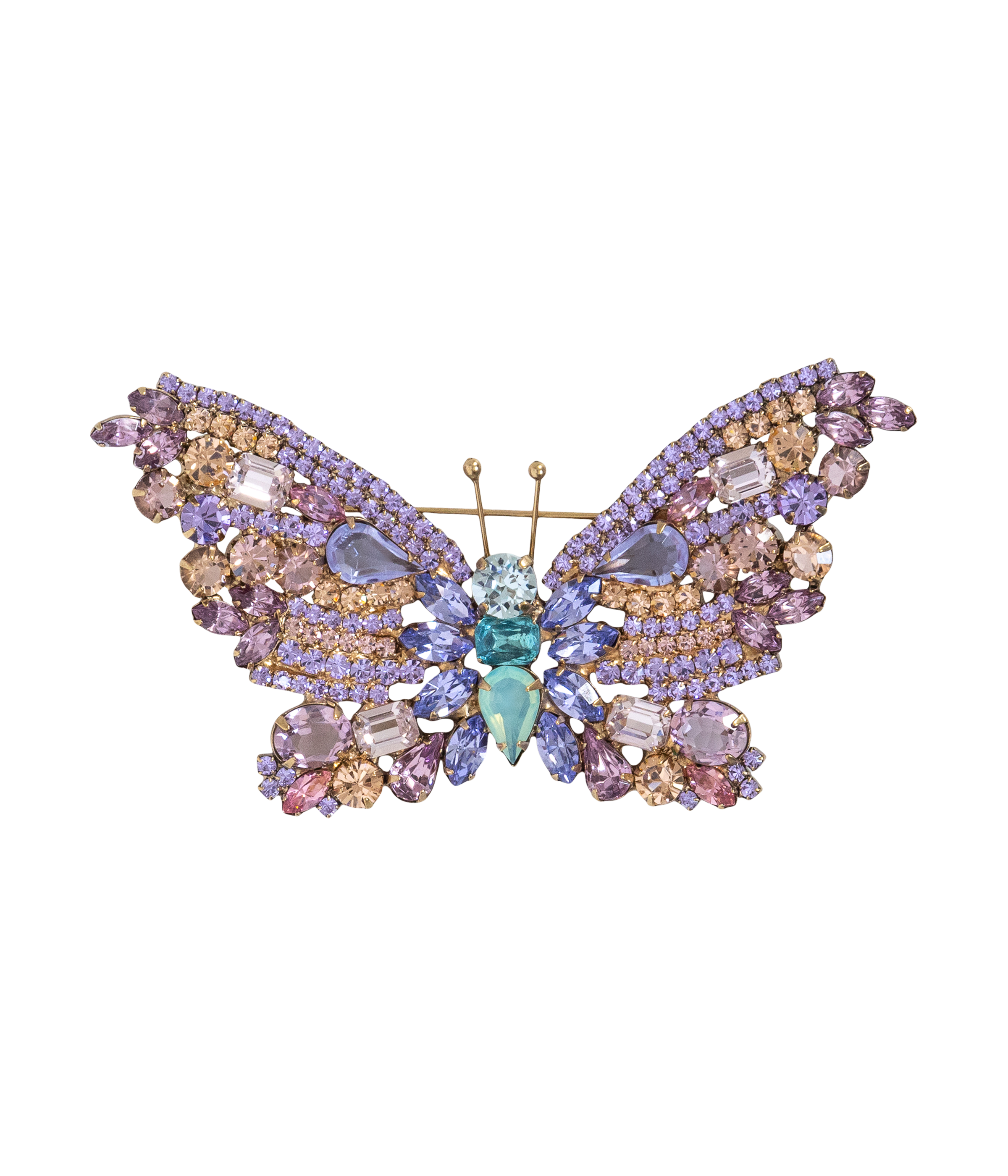 Large Butterfly in Violet / Aqua / Light Peach