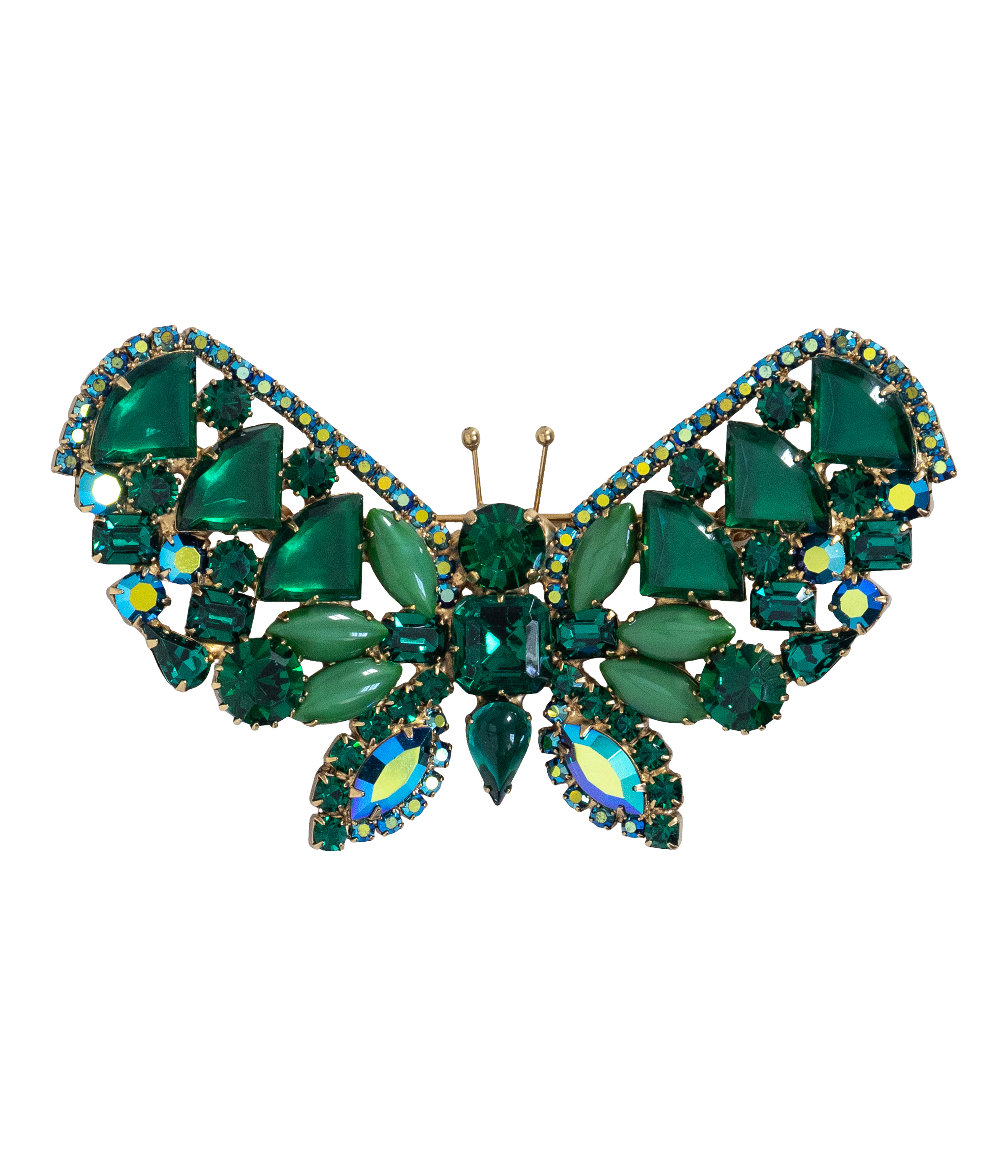 X-Large Butterfly in Jet AB / Emerald