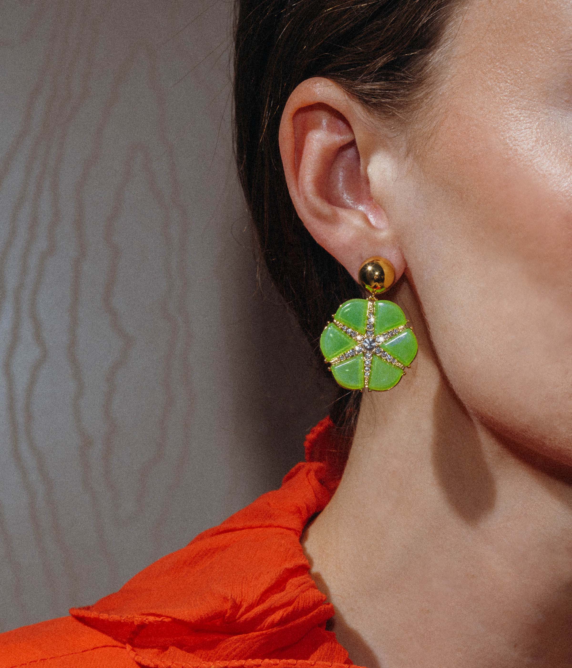 Rosemary Statement Earring in Green