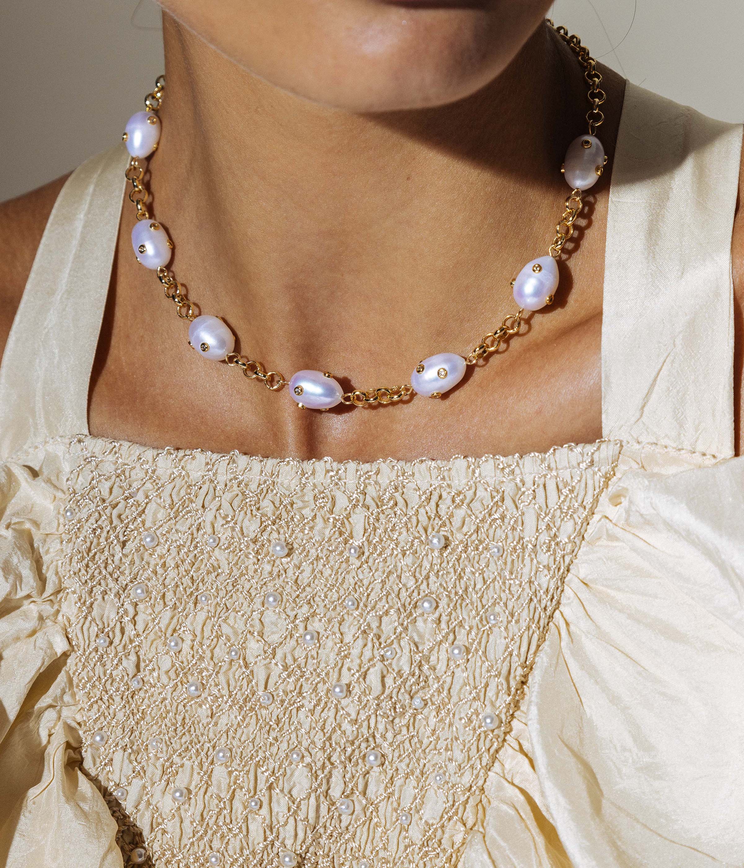 BAROQUE SEA outlets PEARLS & 24k FINSH NECKLACE