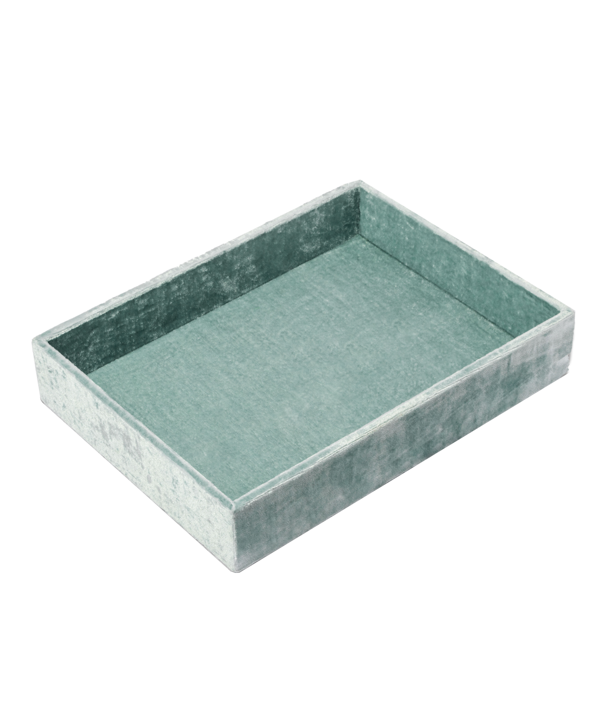 Stackable Silk Velvet Jewelry Tray in Seafoam