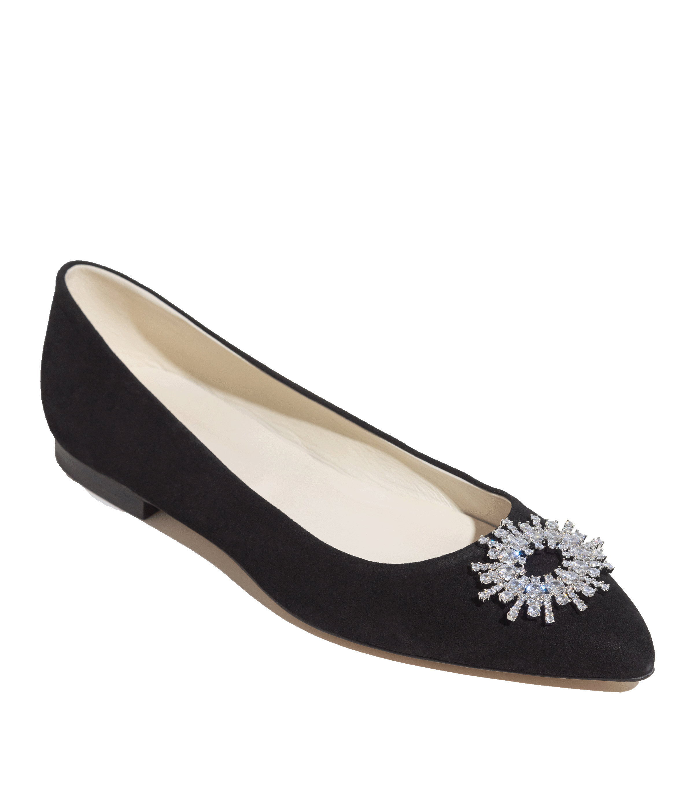 Stevie Ballerina Flats in Black Suede