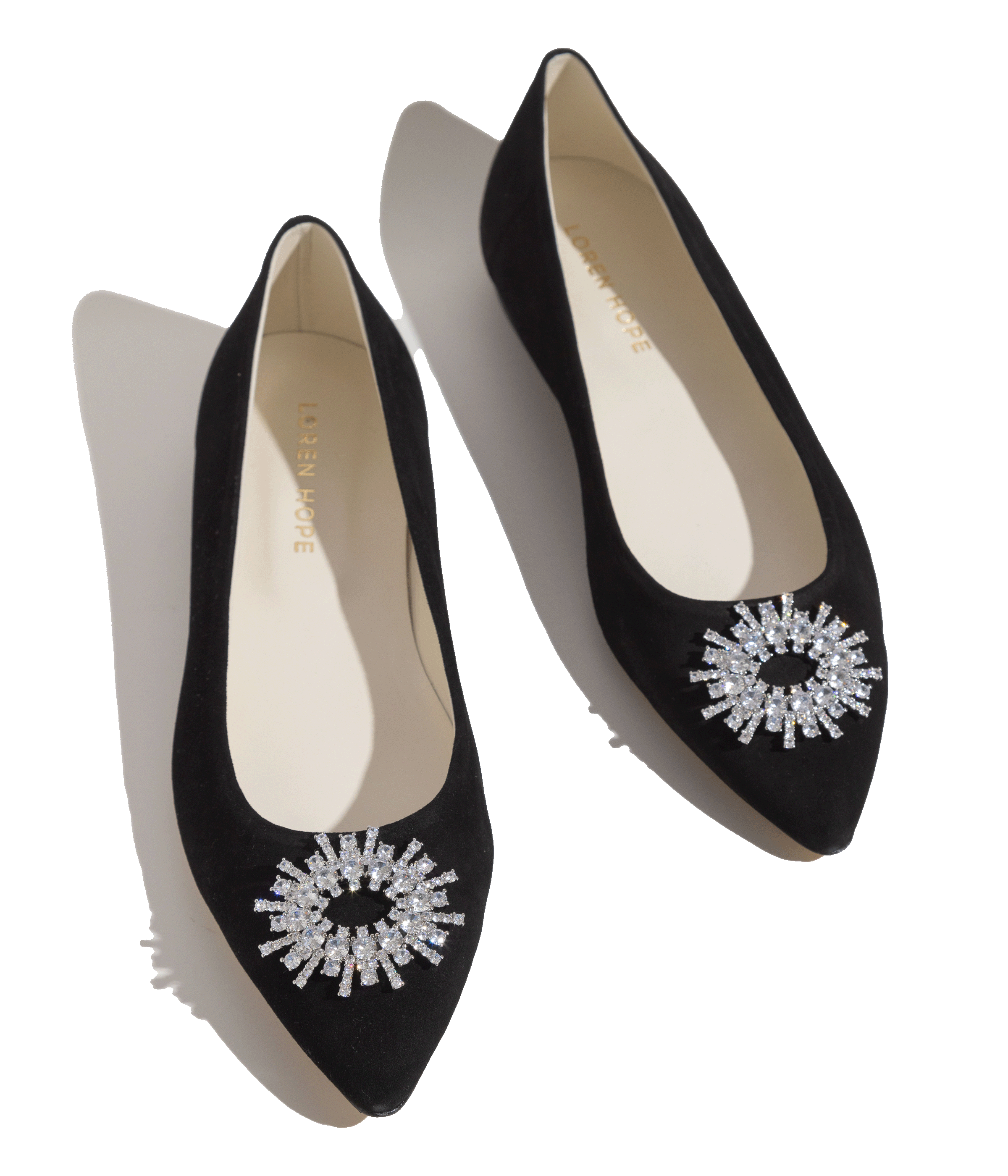 Stevie Ballerina Flats in Black Suede