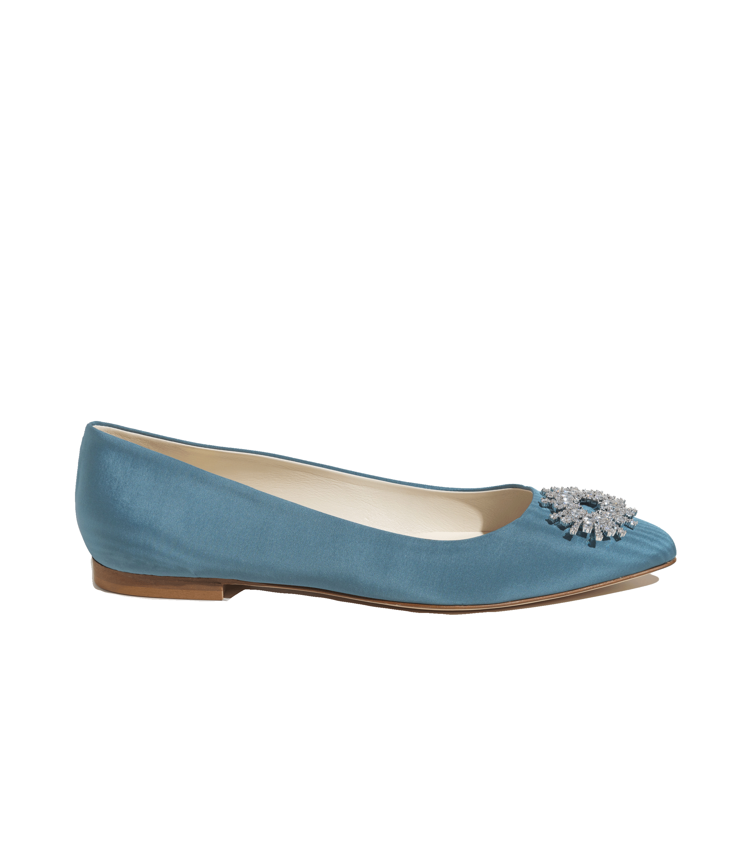 Stevie Ballerina Flats in Blue Silk Moire