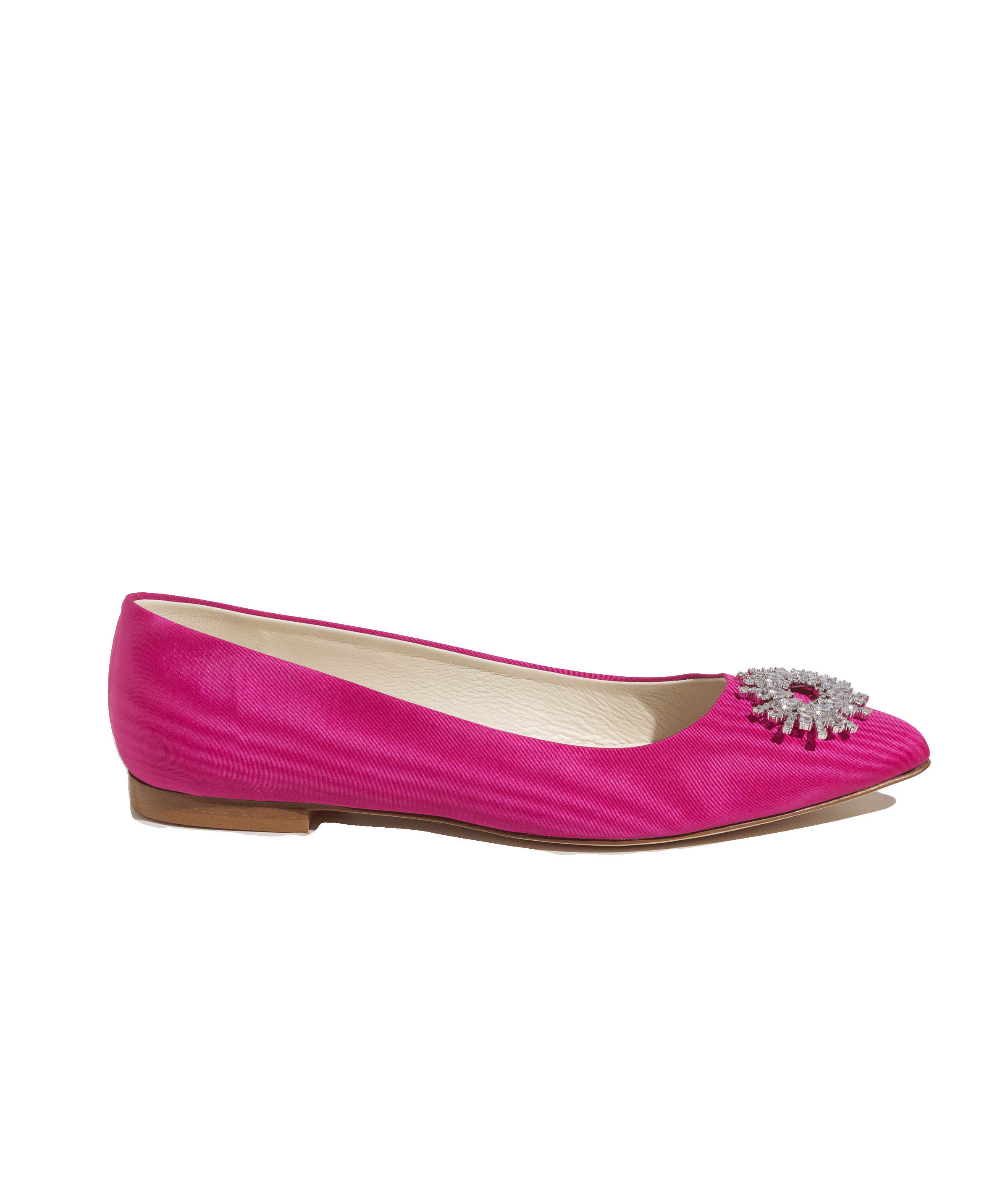 Stevie Ballerina Flats in Pink Silk Moire