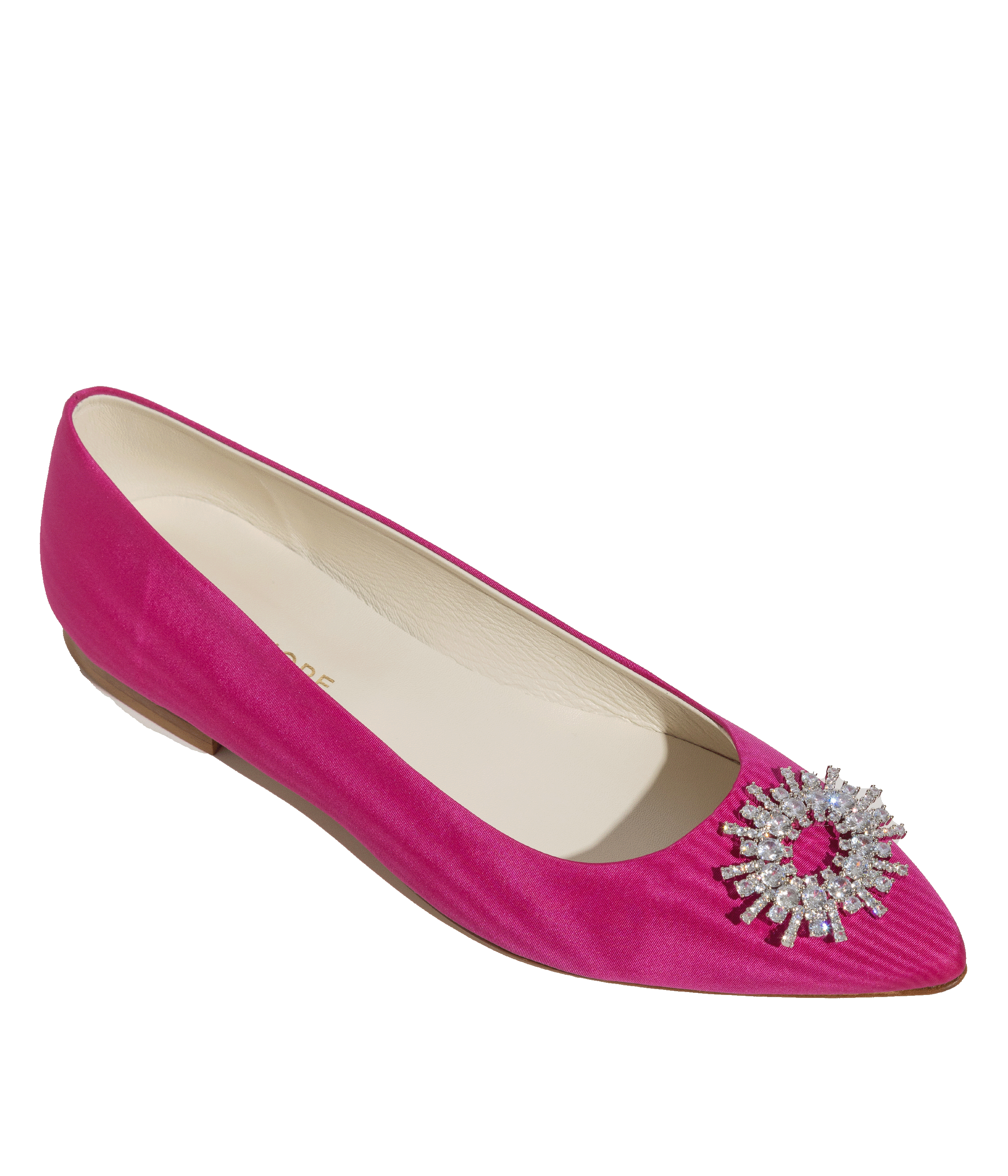 Stevie Ballerina Flats in Pink Silk Moiré